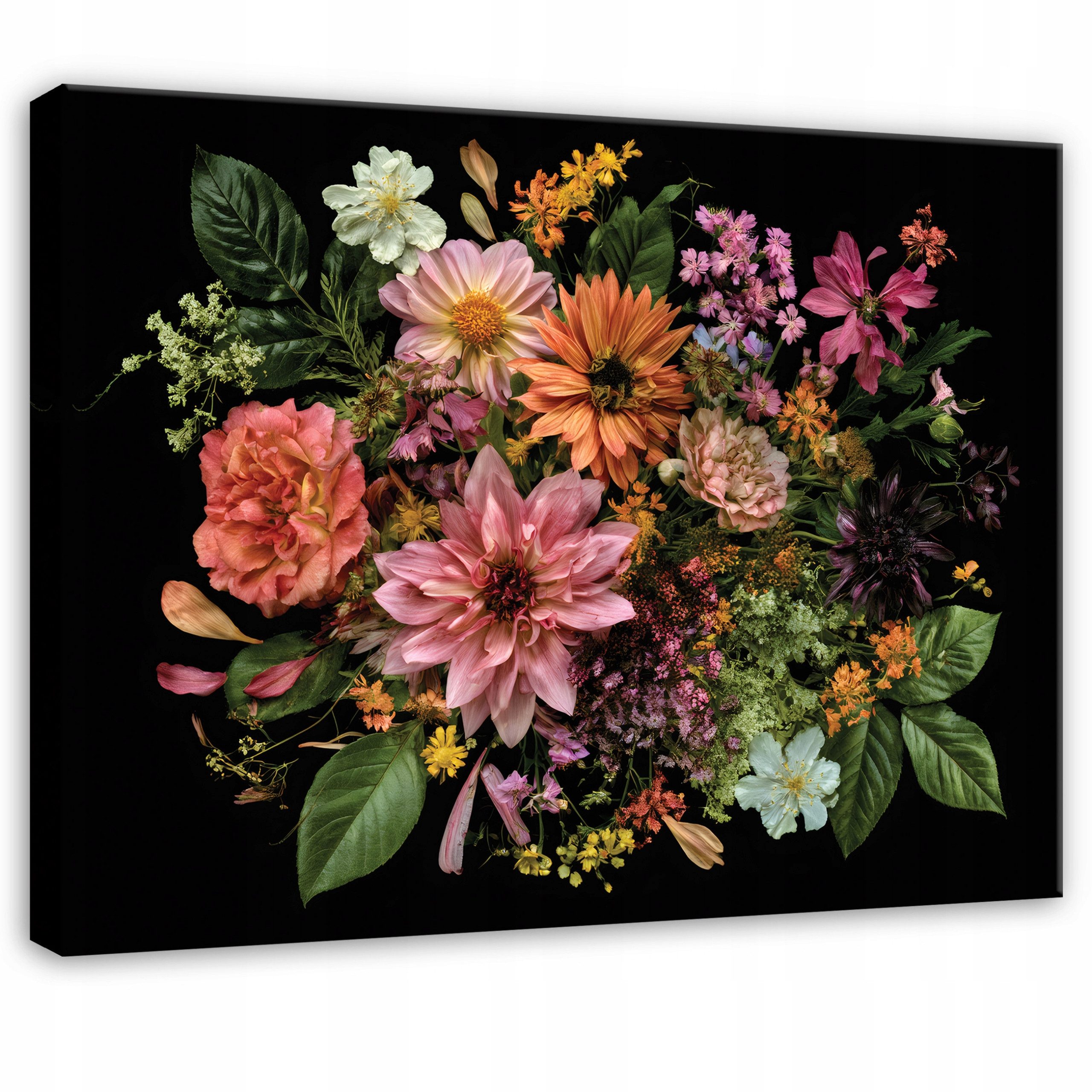 Wallarena Leinwandbild Blumen farbenfroh lichtecht Wohnzimmer Schlafzimmer 100x70 cm, Blumen, 40 x 30 cm
