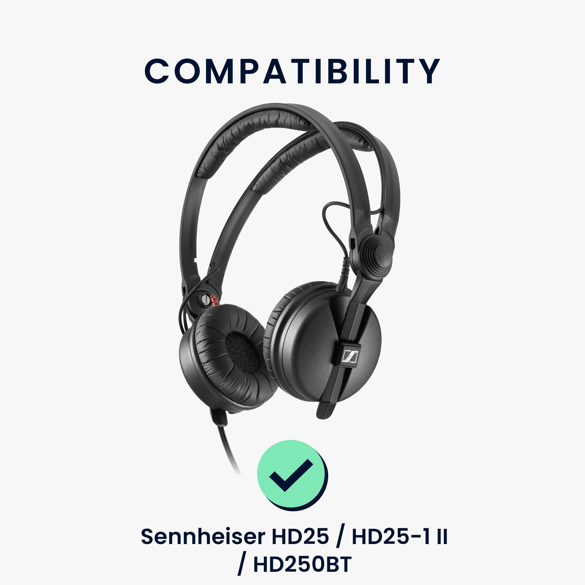 Headphones) für kwmobile (Ohrpolster Kunstleder 2x HD25-1 Ohrpolster Sennheiser Polster HD250BT - II / / Over Ear Ohr Polster Schwarz für Kopfhörer HD25