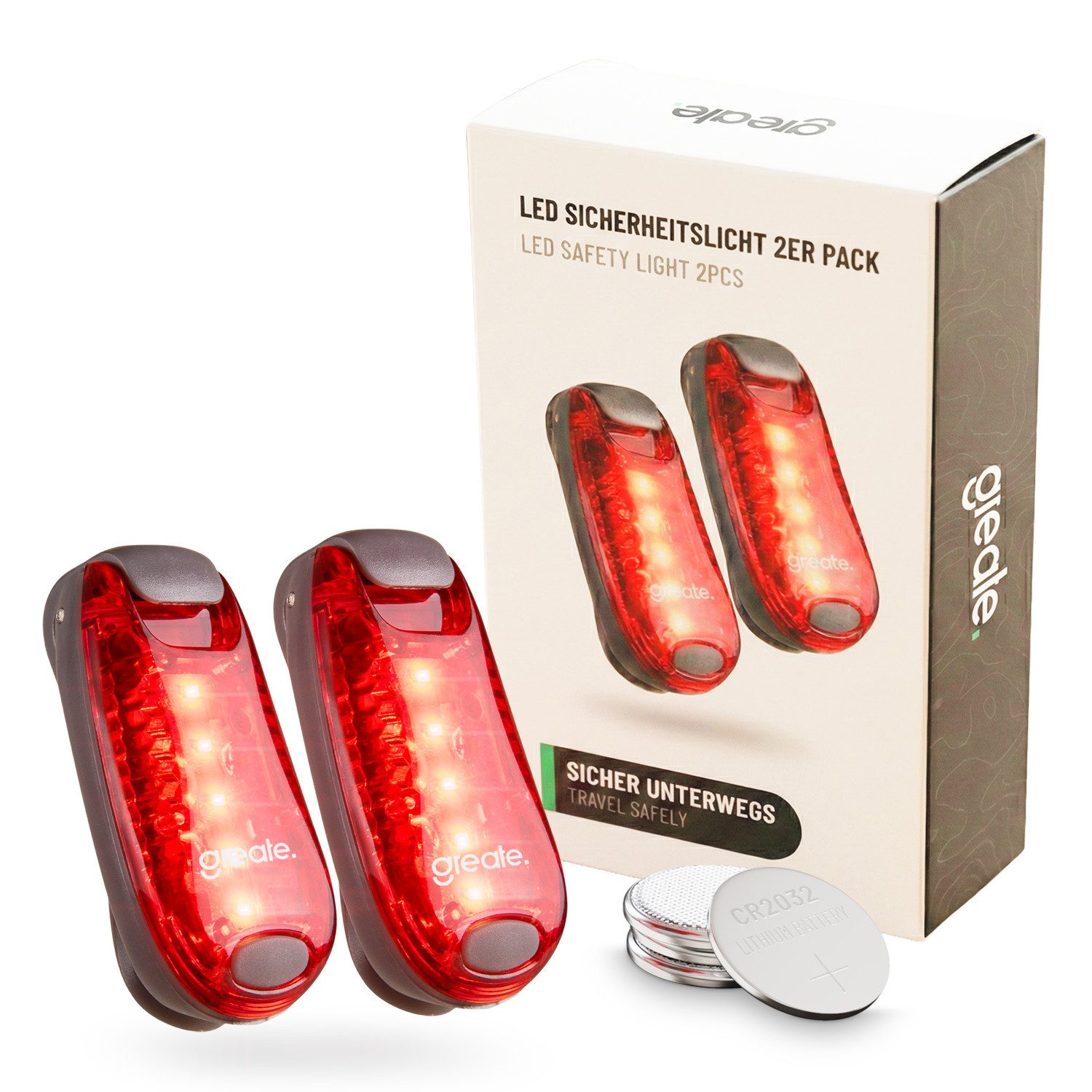 greate. LED Blinklicht 2x LED Blinklicht Schulranzen - Licht Clip Kinder Ru günstig online kaufen