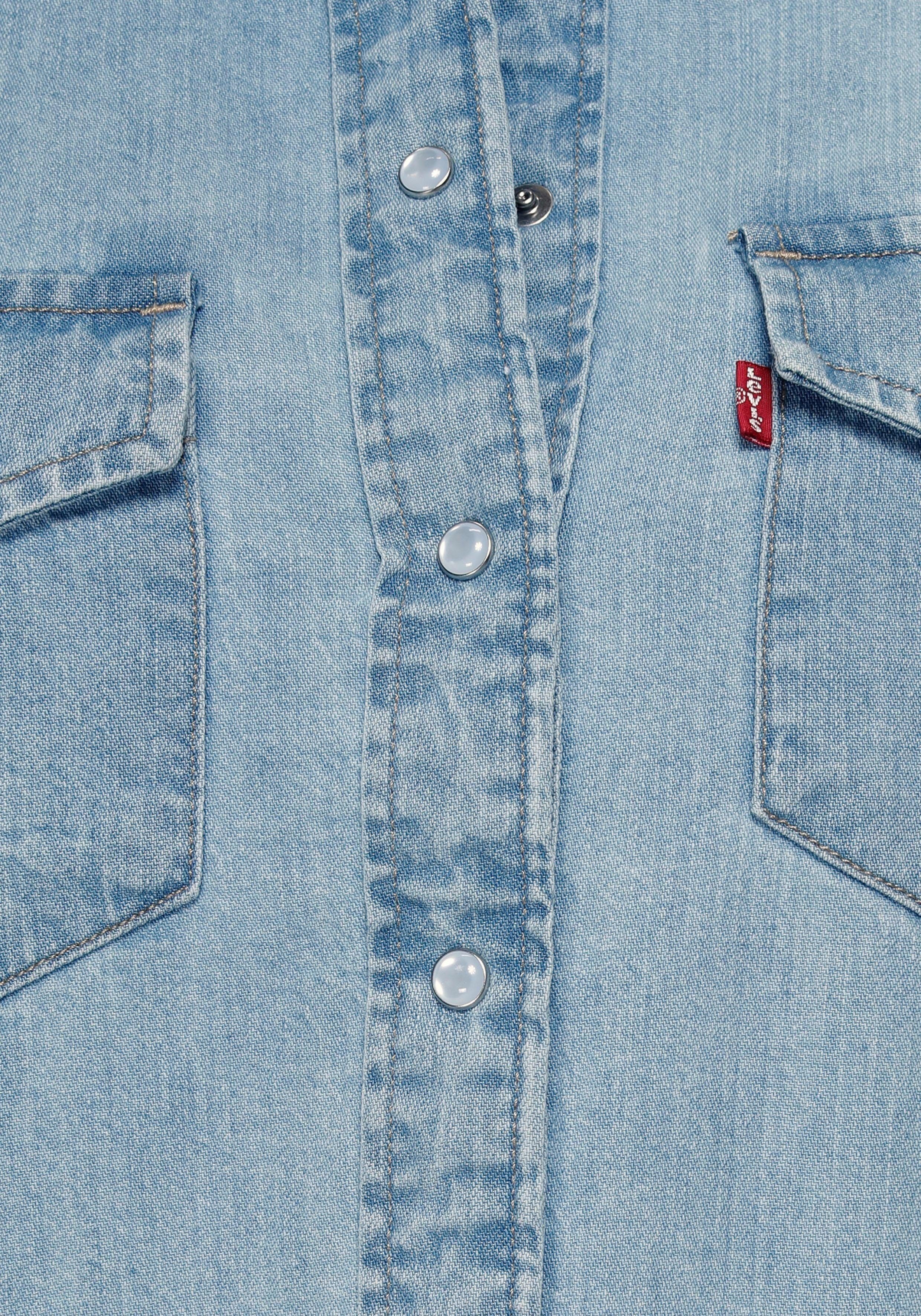 Levi's® Jeansbluse WESTERN mit blue-bleached ESSENTIAL mit Druckknöpfen Brusttaschen