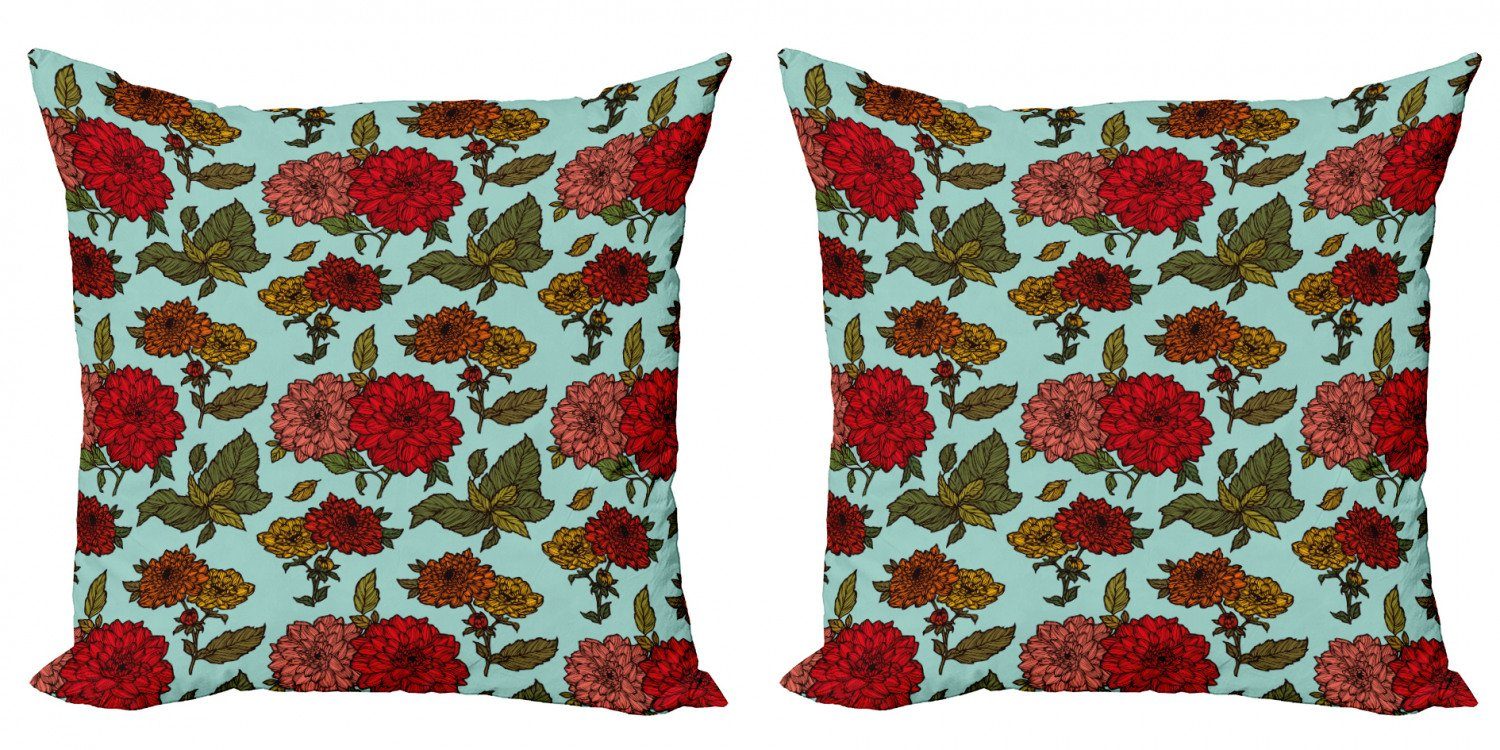 Digitaldruck, (2 Abakuhaus Große Stück), Detaillierte Kissenbezüge Blumen Doppelseitiger Accent Blumen-Szene Modern