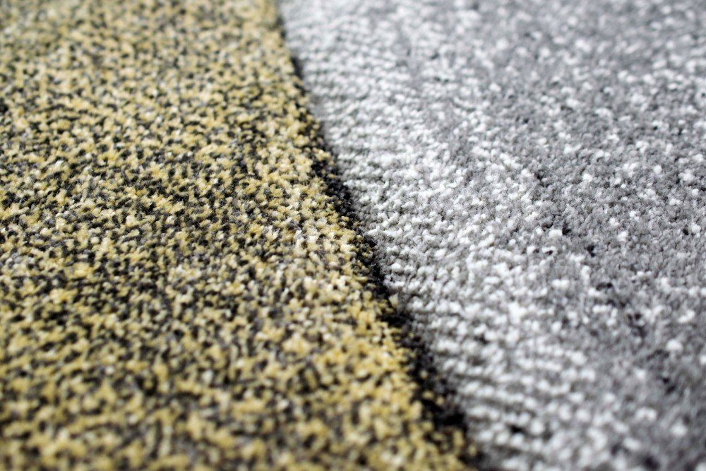 Carpetia Teppich Teppich modern Teppich Wohnzimmer Wellen gelb grau pastell, rechteckig, Höhe: 13 mm