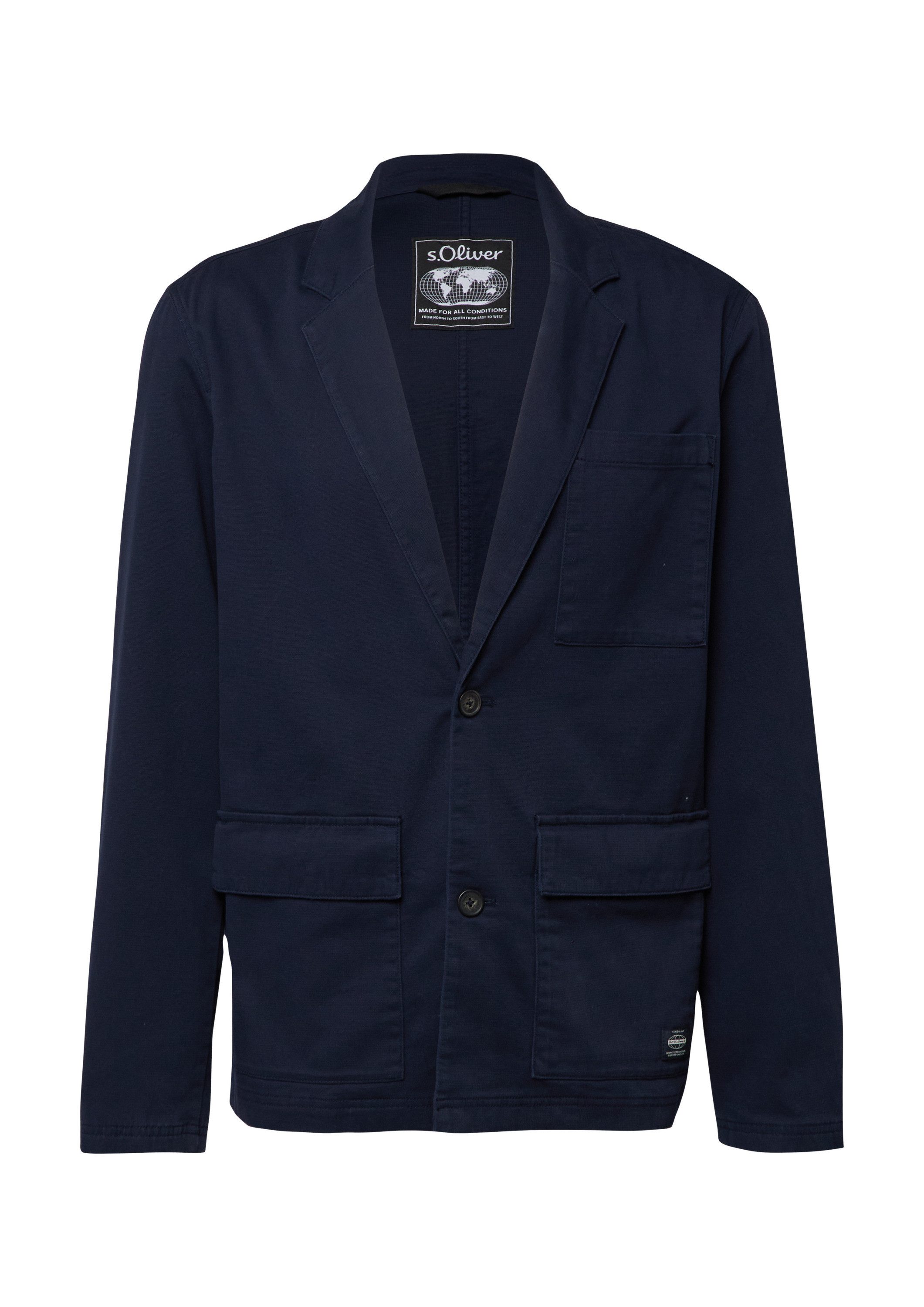 s.Oliver Sakko Outdoor-Jacke Casual Sakko mit Waschung und aufgesetzten Taschen