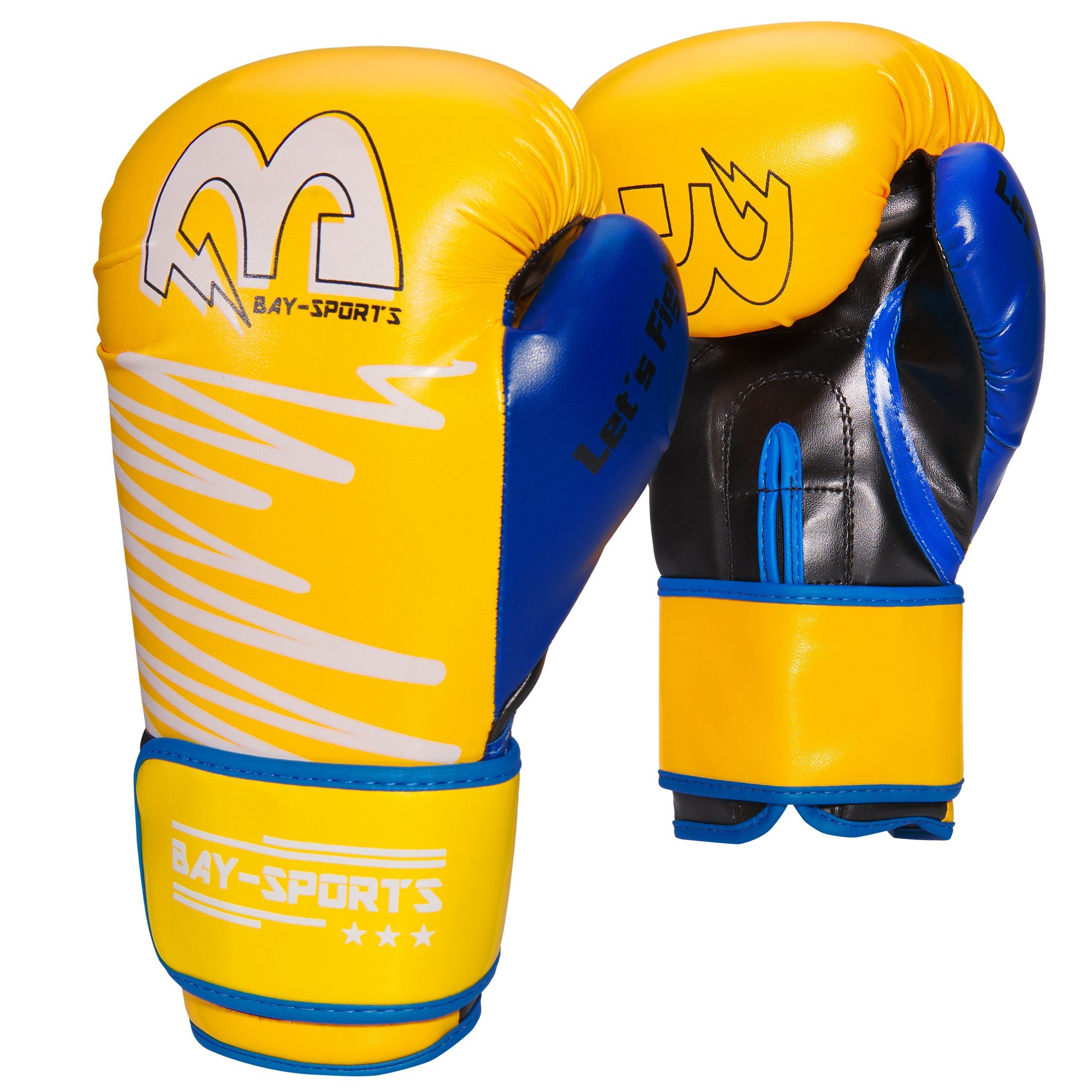 BAY-Sports Boxhandschuhe Yellow neon Box-Handschuhe Kickboxen Boxen gelb