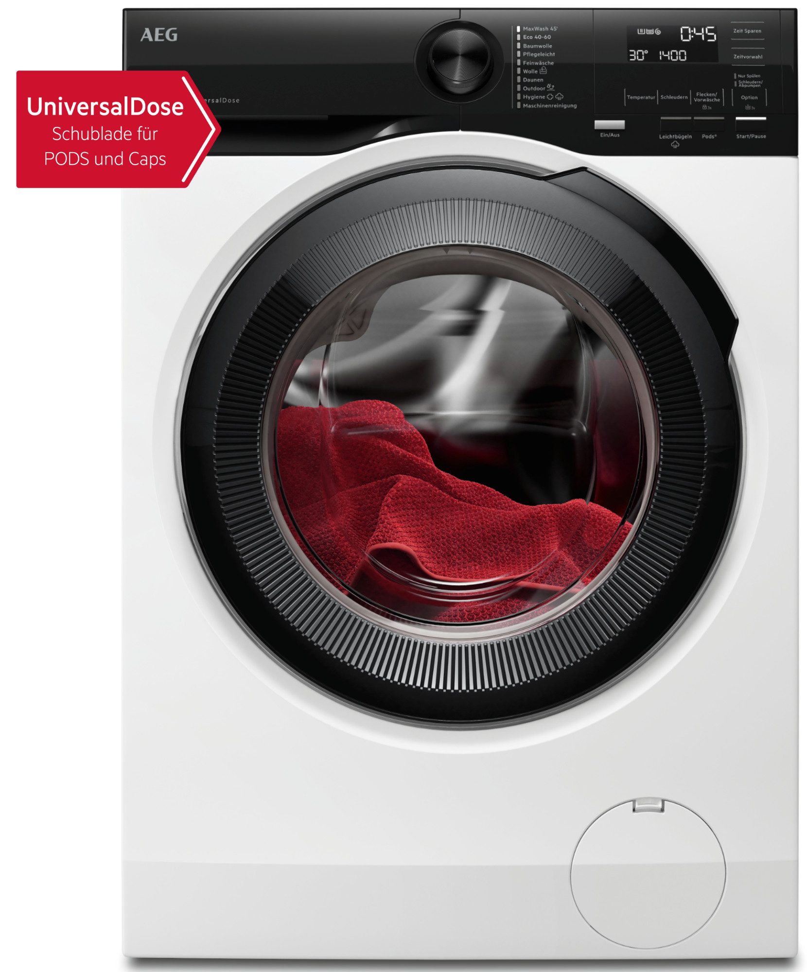 AEG Waschmaschine 6000 LR6EE49FL, 9 kg, 1400 U/min, Volle Ladung in 45 Min. – sauber dank KI WashAssist, auch mit PODS