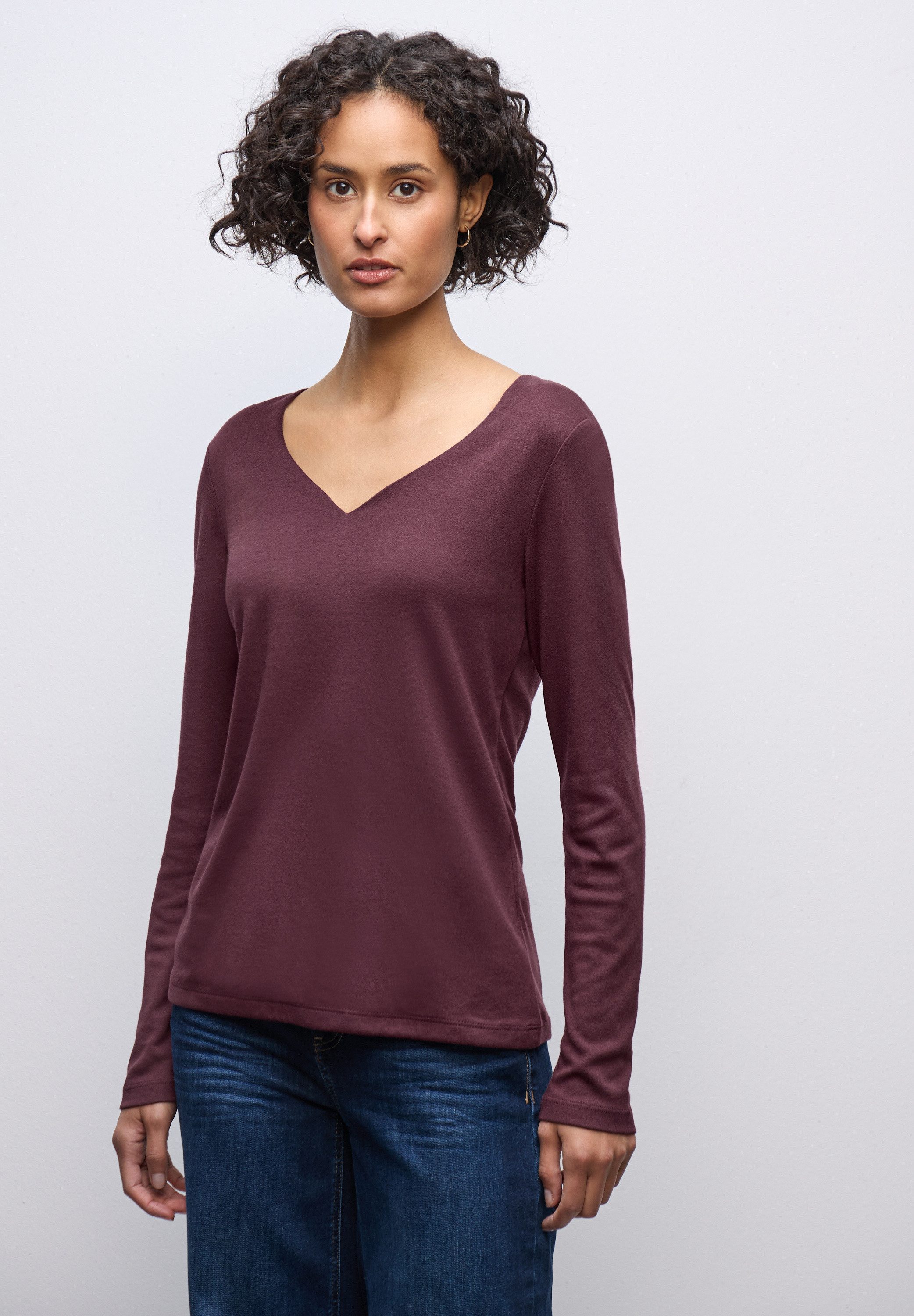 STREET ONE Langarmshirt im soften Baumwoll-Mix günstig online kaufen