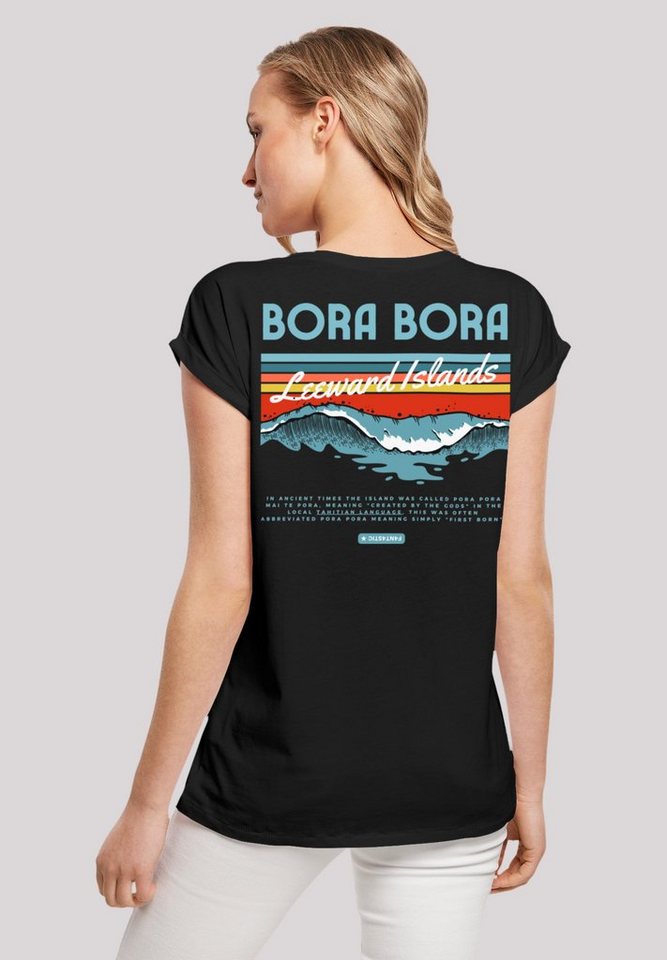 F4NT4STIC T-Shirt Bora Bora Leewards Island Print, Das Model ist 170 cm  groß und trägt Größe M