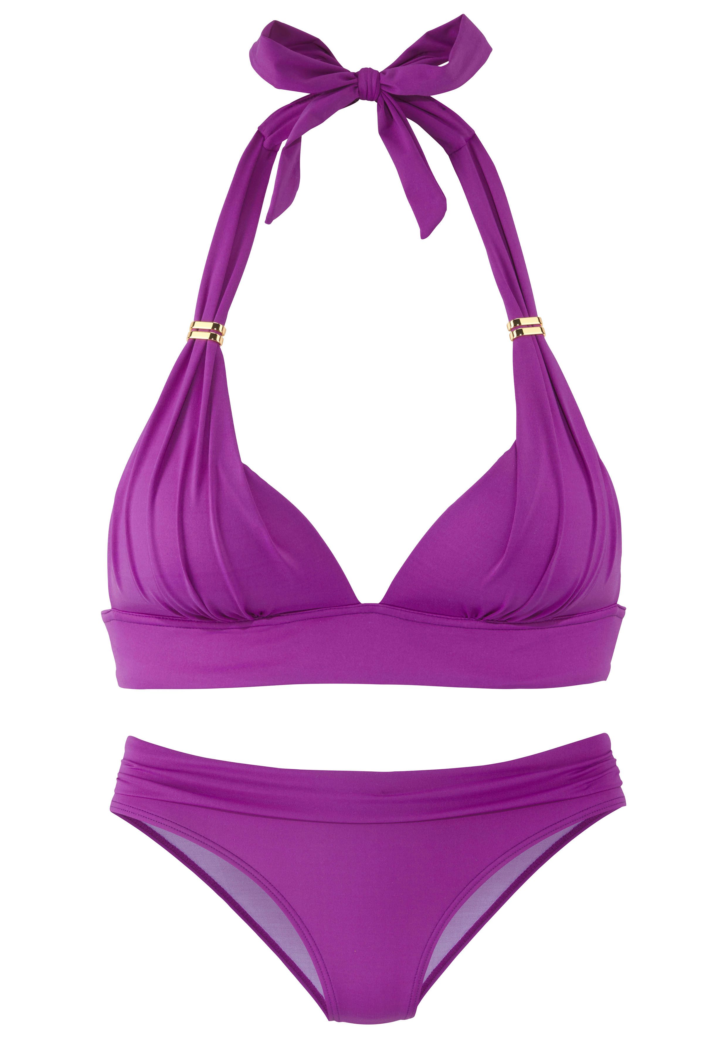 LASCANA Triangel-Bikini Toni mit goldfarbenen Accessoires günstig online kaufen
