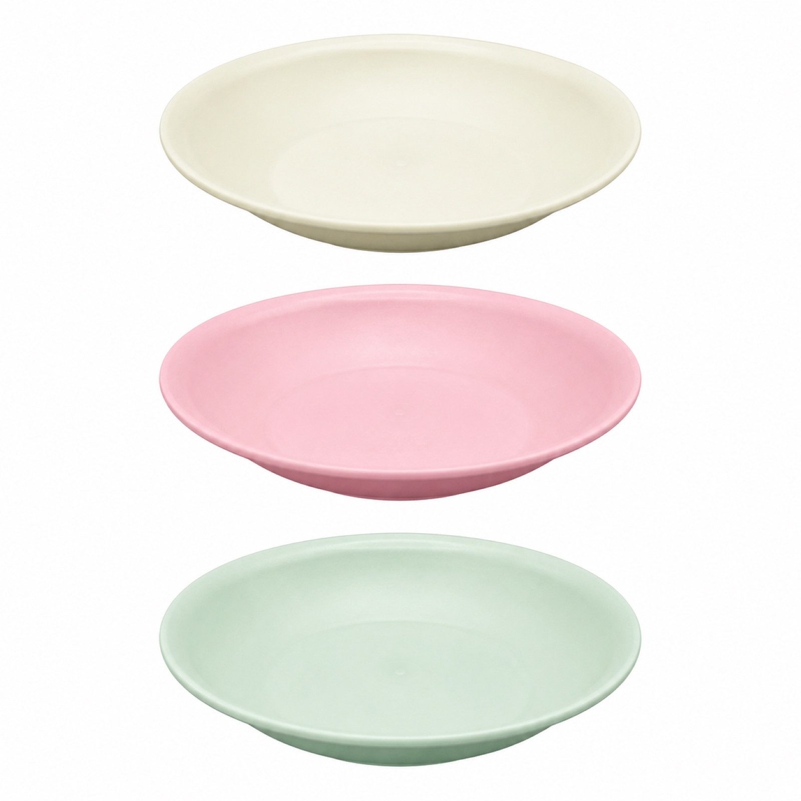 HAC24 Kunststoffteller Camping Schüssel Outdoor Geschirr Tellerset Campinggeschirr Ø 18 cm, (3 St), Spülmaschinengeeignet, BPA-frei