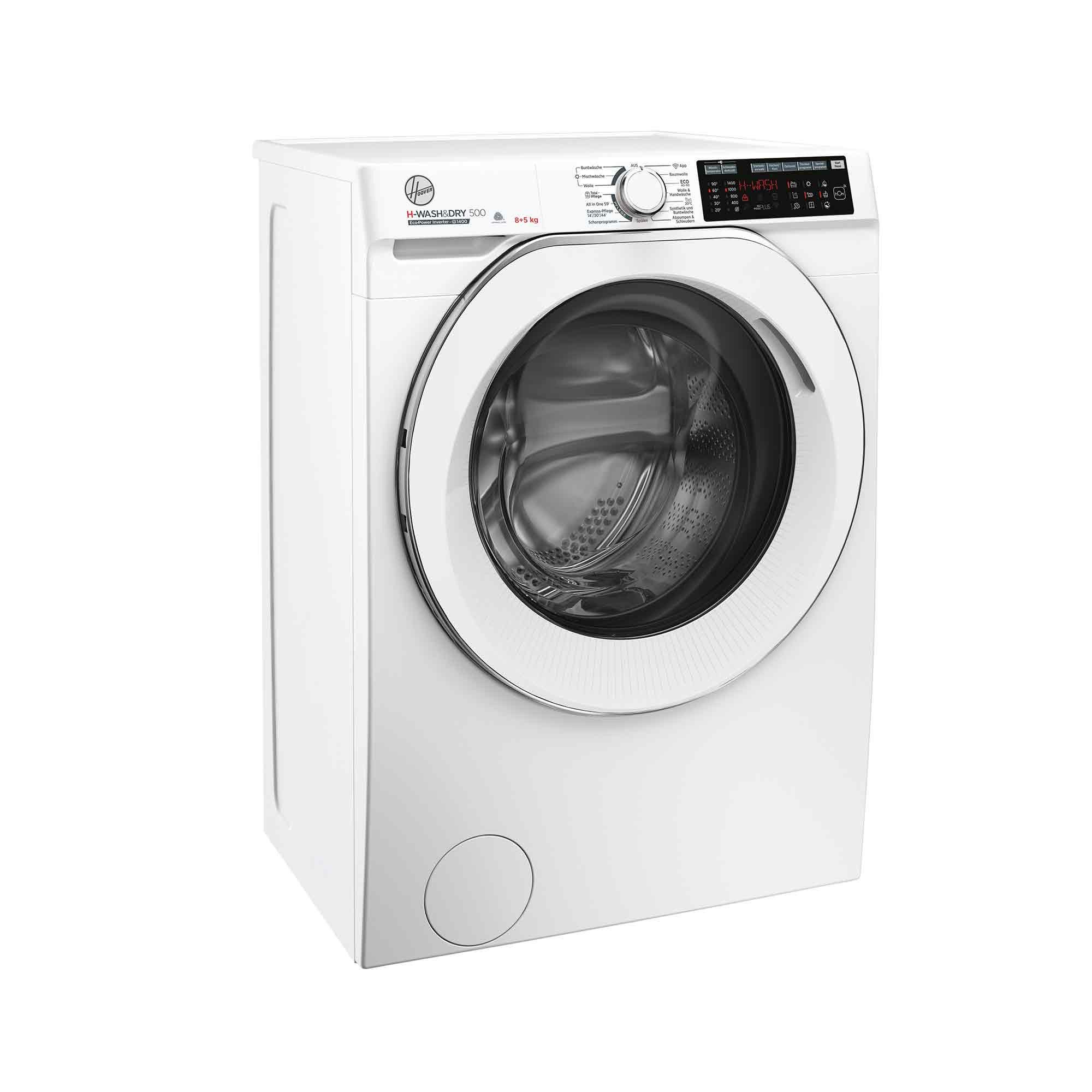 Hoover Waschtrockner HDQ 485AMC-84, 8 kg, 5 kg, 1400 U/min, Wi-Fi & Bluetooth, Mengenautomatik, Dampf-Funktion, Power Care System