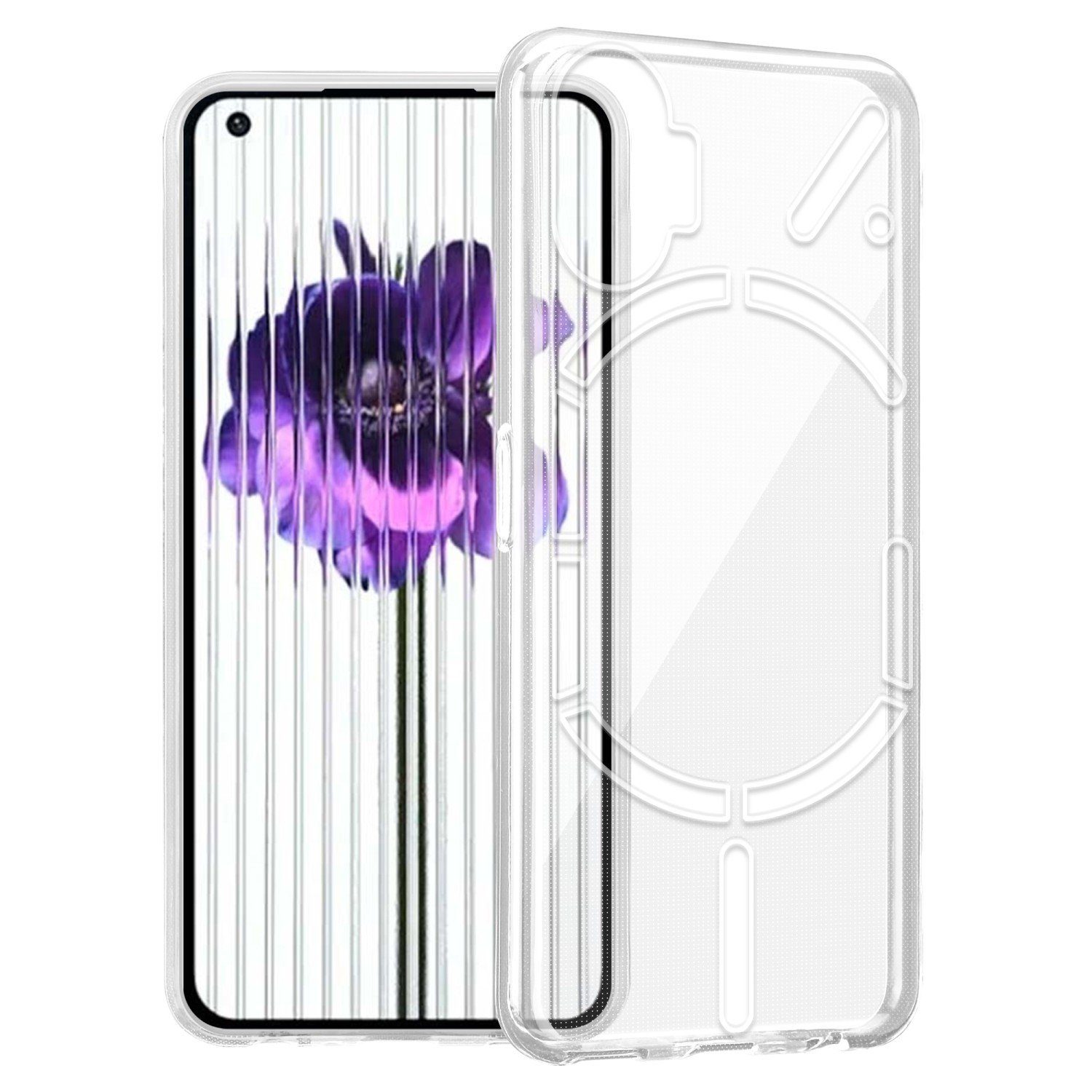 Cadorabo Handyhülle für Nothing Phone (1) Hülle Nothing Phone (1), Hülle TPU Silikon Handy Schutzhülle Slim Transparent Case Cover