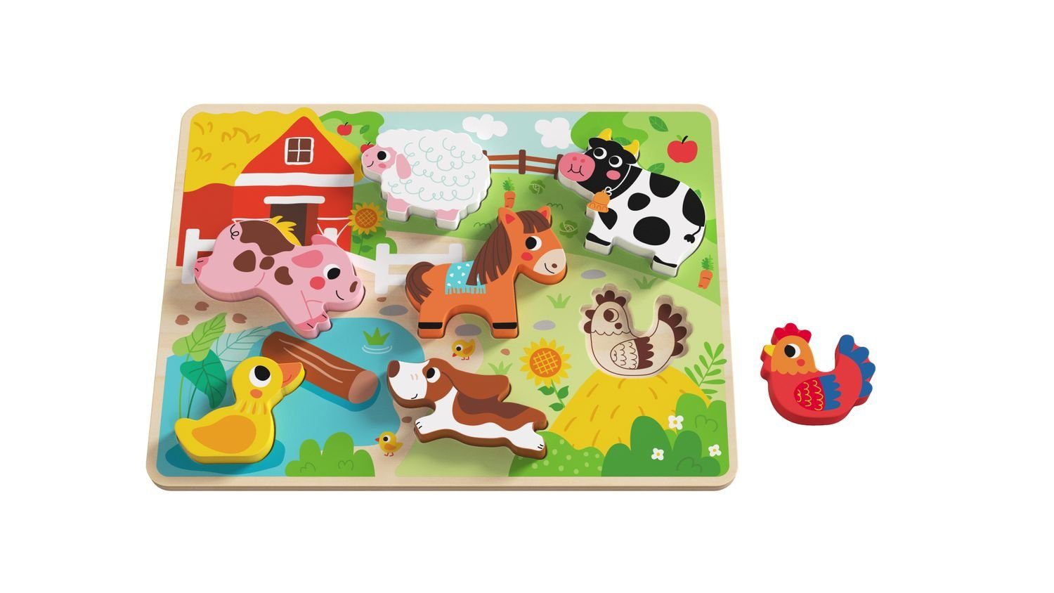 Monaten Tiere, 8 ab Kinder grün Steckpuzzle Holz-Puzzle 12 Toy 3D Tooky 8-teiliges Puzzleteile, Steckpuzzle,