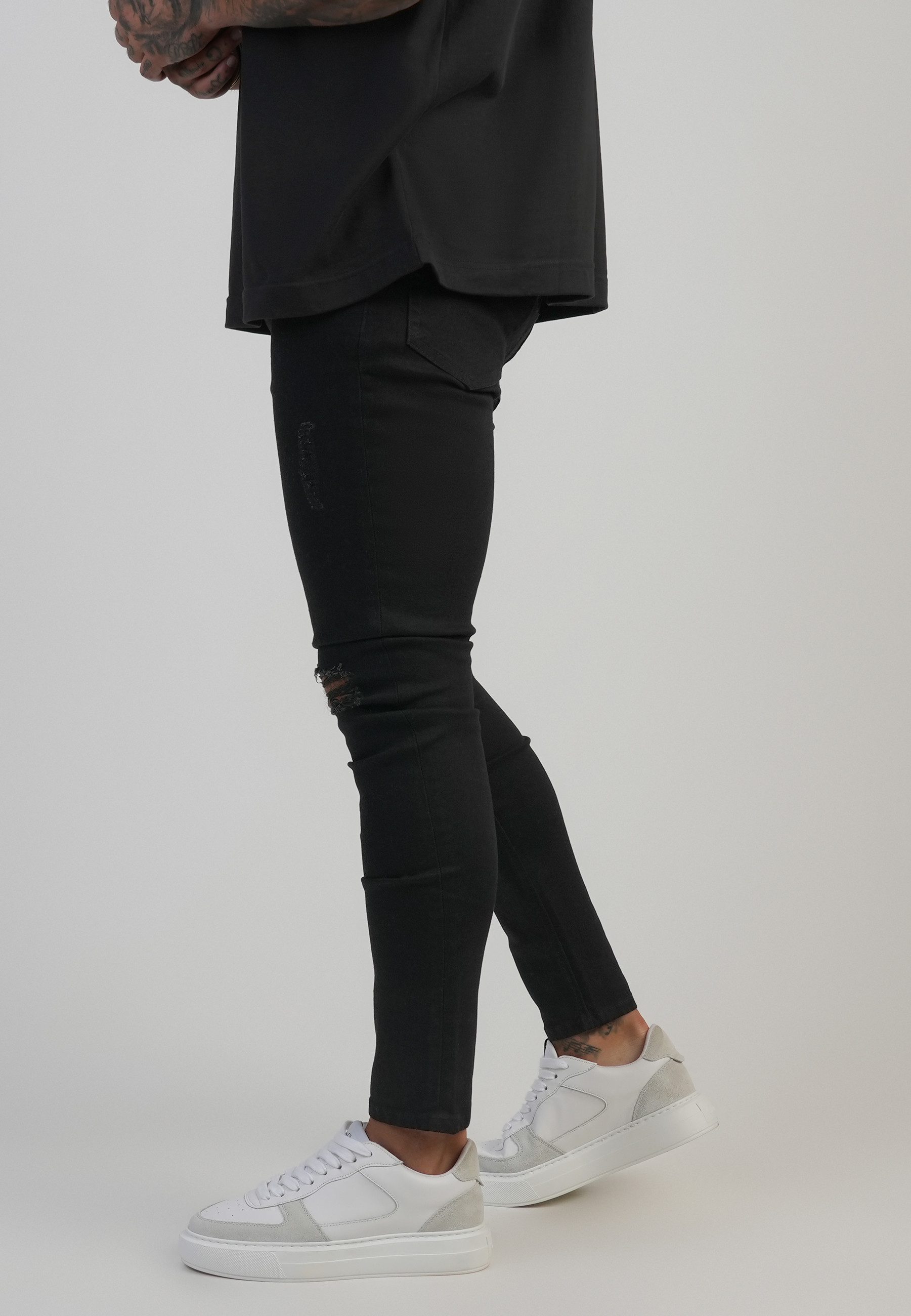 Siksilk Regular-fit-Jeans SikSilk Herren Distressed Skinny Jeans