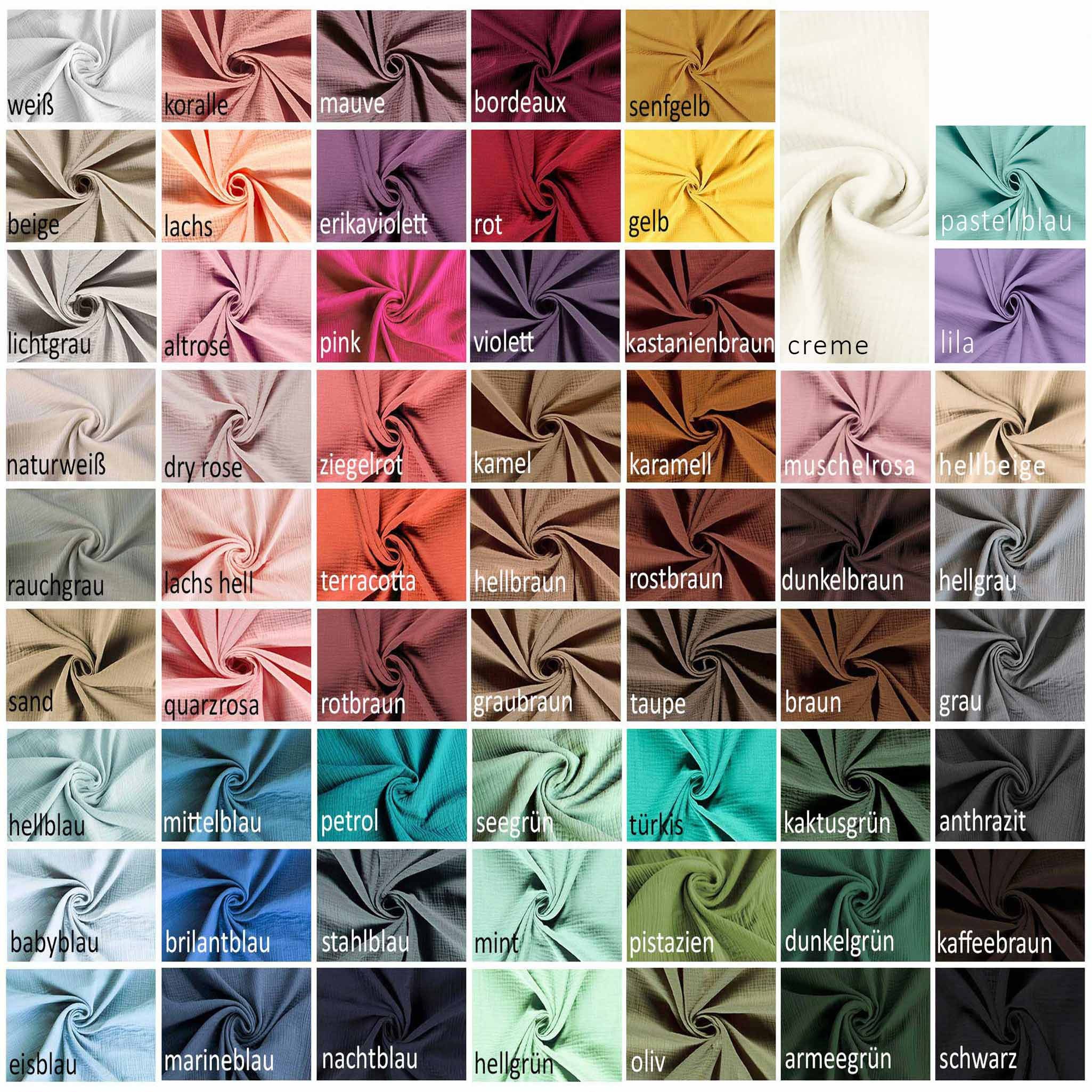 maDDma Stoff 50x130cm Musselin Stoff uni Meterware Mulltuch, dry rose