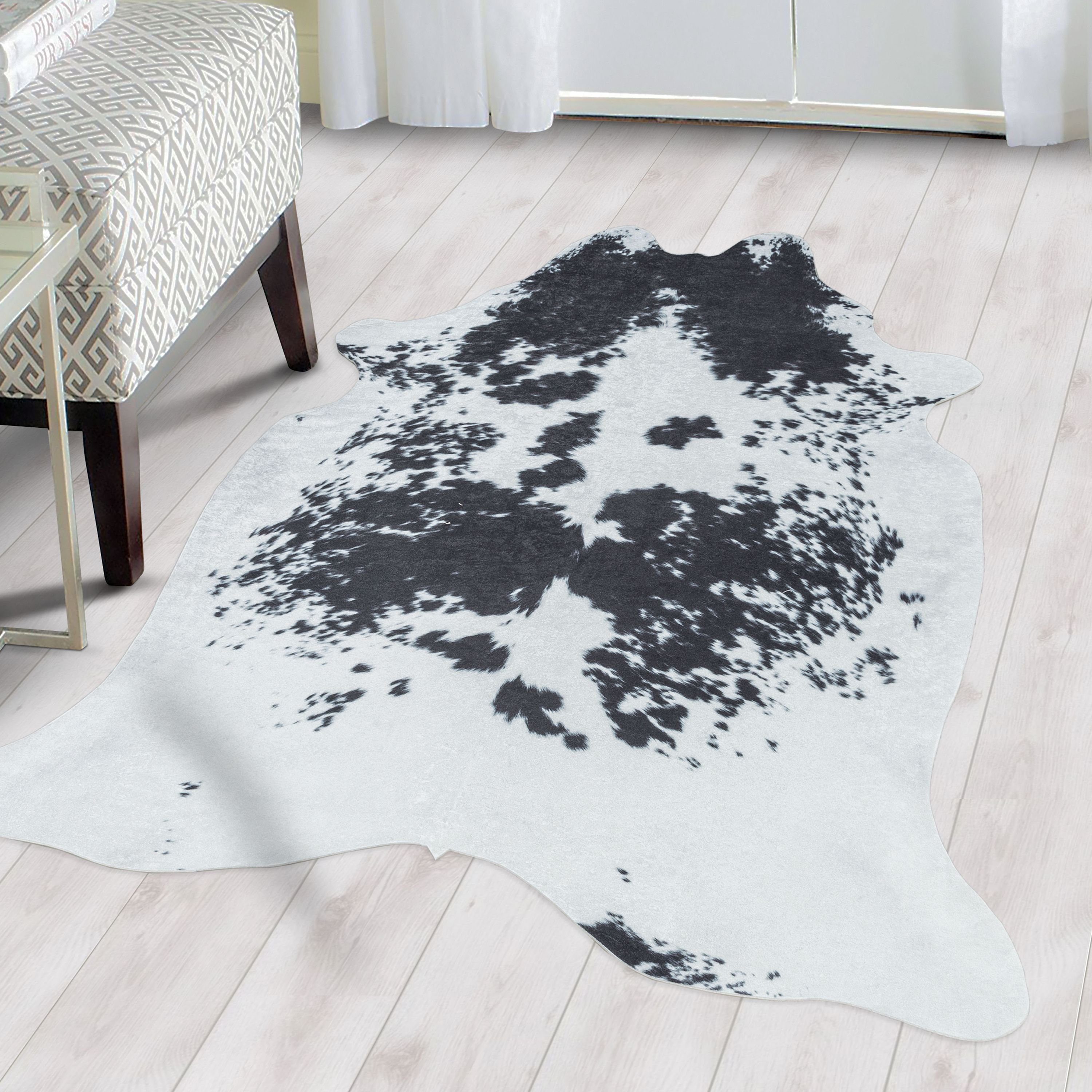 SIMPEX24 Teppich Rindsleder Imitat, Rechteckig, Höhe: 7 mm, Fellteppich Kuh günstig online kaufen