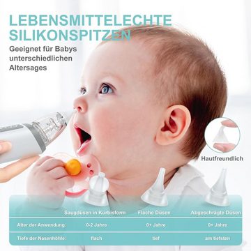 BlingBin Nasensauger Nasensauger Baby Elektrisch für Neugeborene LED-Bildschirm, 1 Set 1-tlg., mit 3 Saugstärken und 3 Größen Tip
