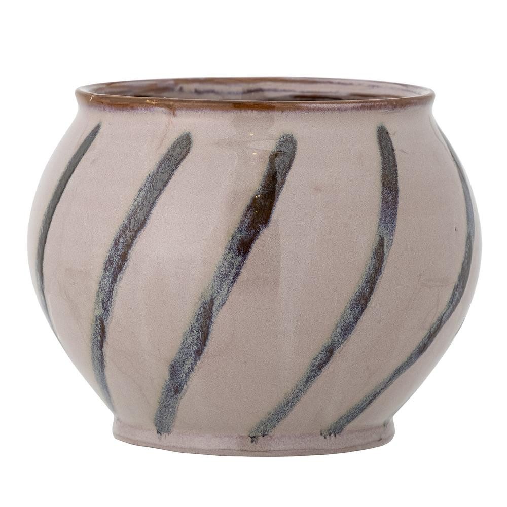 Bloomingville Blumentopf Iman Blumentopf Rosa Steingut, D 21 cm mit handgemalten Streifen