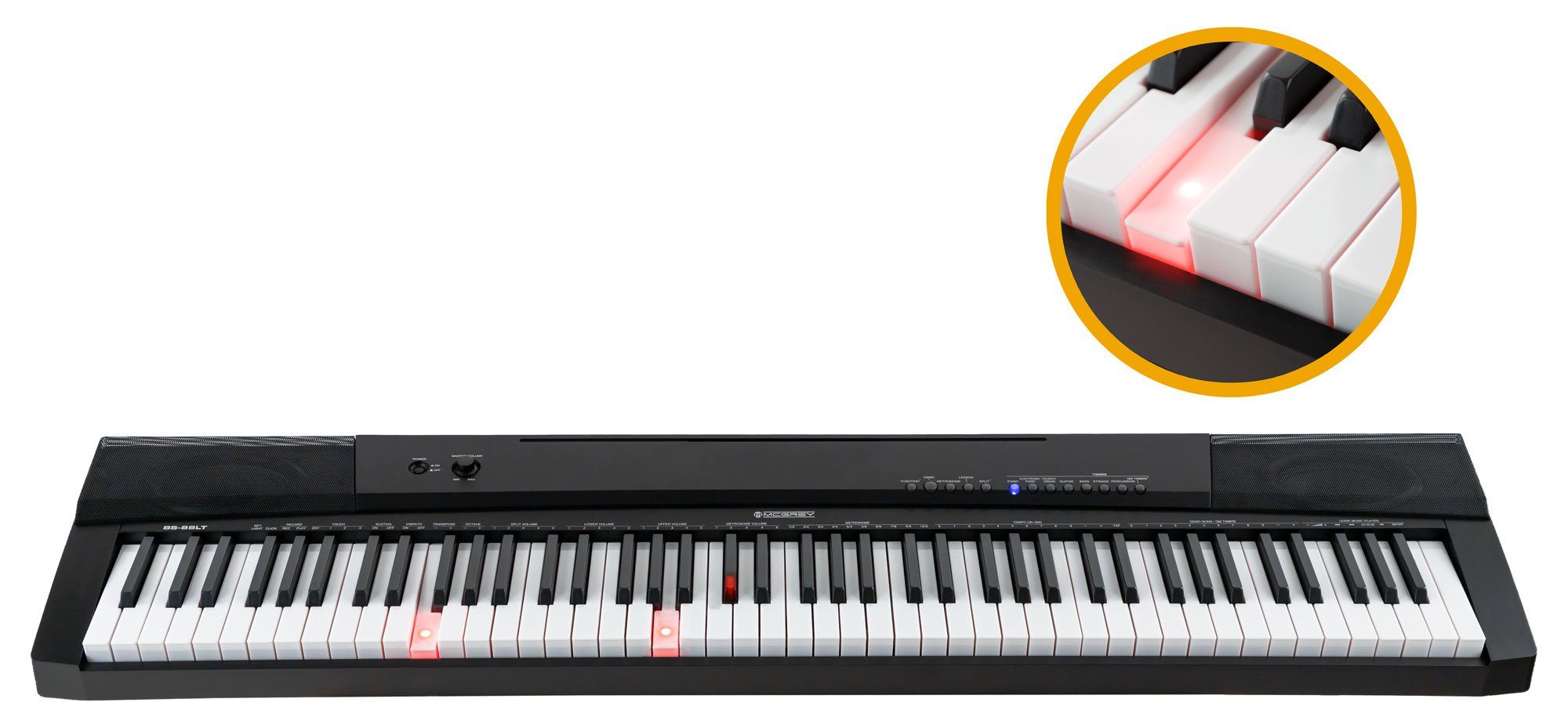 Home-Keyboard BS-88LT - 88 Leuchttasten Einsteiger-Keyboard in Stagepiano-Optik