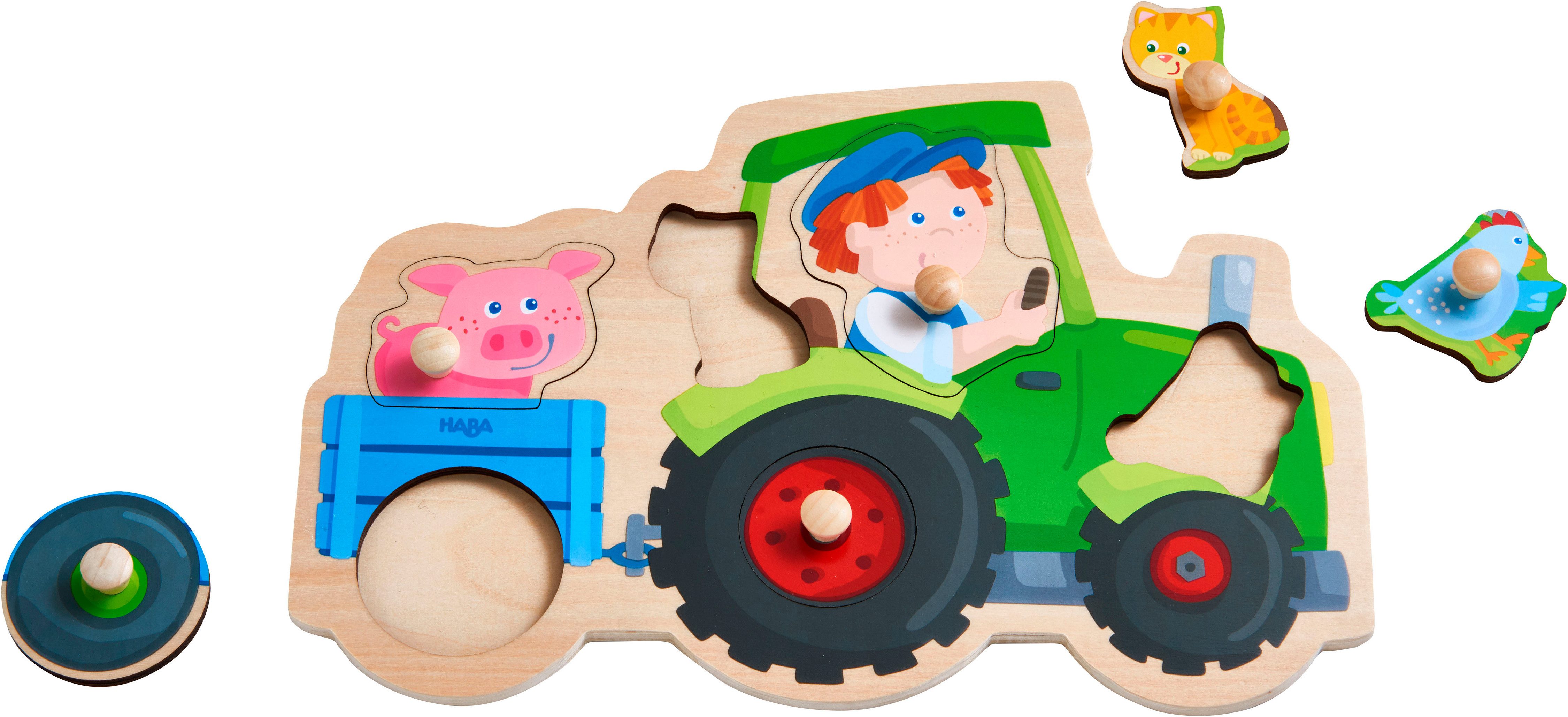 Haba Steckpuzzle Lustige Traktorfahrt, Puzzleteile günstig online kaufen