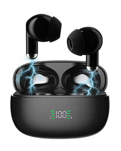 VSIUO Bluetooth 5.3 In Ear Kopfhörer Kabellos Ohrhörer mit HD Mikrofon Bluetooth-Kopfhörer (ENC Noise Cancelling Earbuds Tiefer Bass, IP7 Wasserdicht,LED-Anzeige, Voice Assistant, Siri, Immersiver HiFi Kopfhörer, Halb-In-Ear-Design, Touch Control,USB-C)