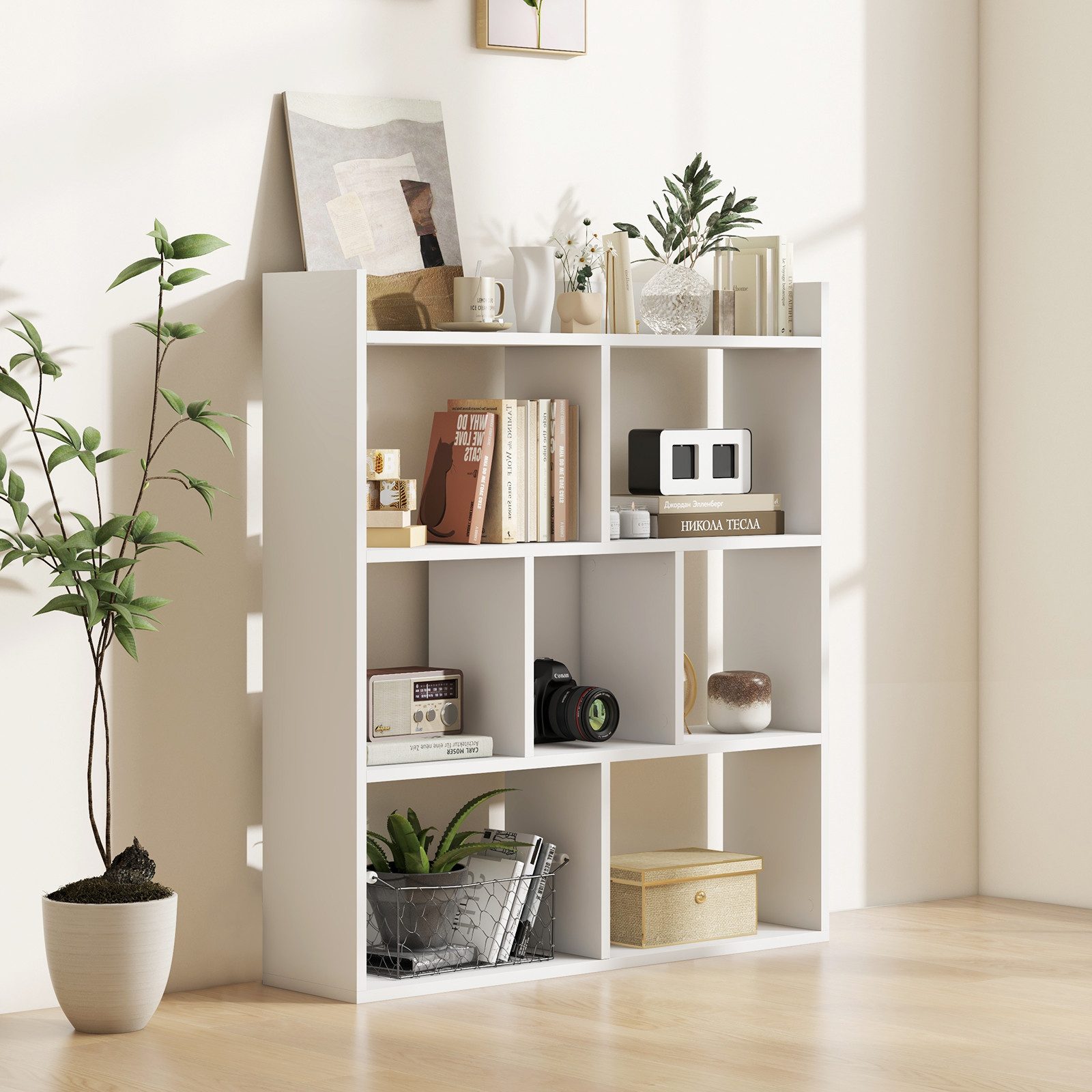 KOMFOTTEU Bücherregal, Würfelregal mit 7 Fächern günstig online kaufen