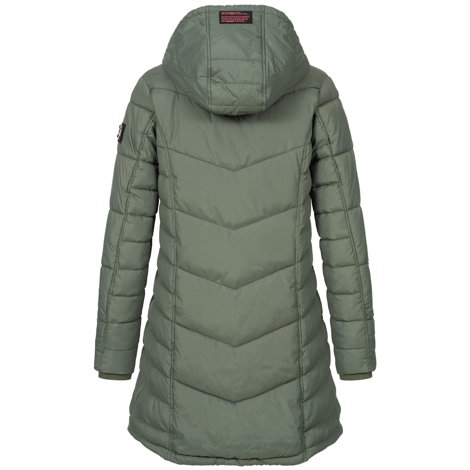 SUBLEVEL Steppjacke Damen Mantel mit Kapuze lange Winter Jacke Parka Stehkragen, Kapuze, flauschig, kuschelig, warm, Outdoor, Mantel