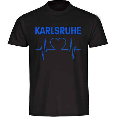 multifanshop T-Shirt Herren Karlsruhe - Herzschlag - Männer