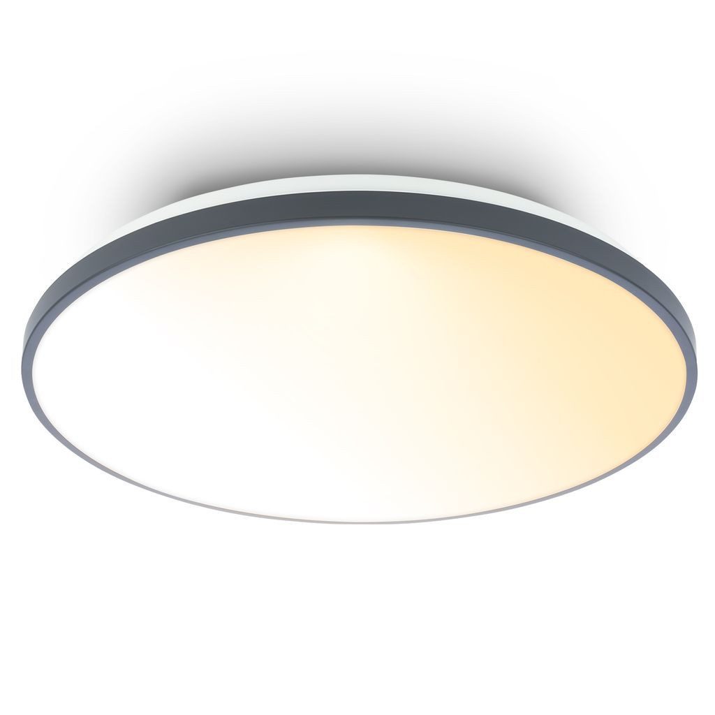 Briloner Leuchten LED Deckenleuchte LED Deckenlampe Fernbedienung Dimmbar CCT Dekorblende, LED fest integriert, CCT Farbtemperatursteuerung - Warmweiß / Neutralweiß / Kaltweiß, 48x6,5 cm, Wohnzimmer, Schlafzimmer, Flur, Küche