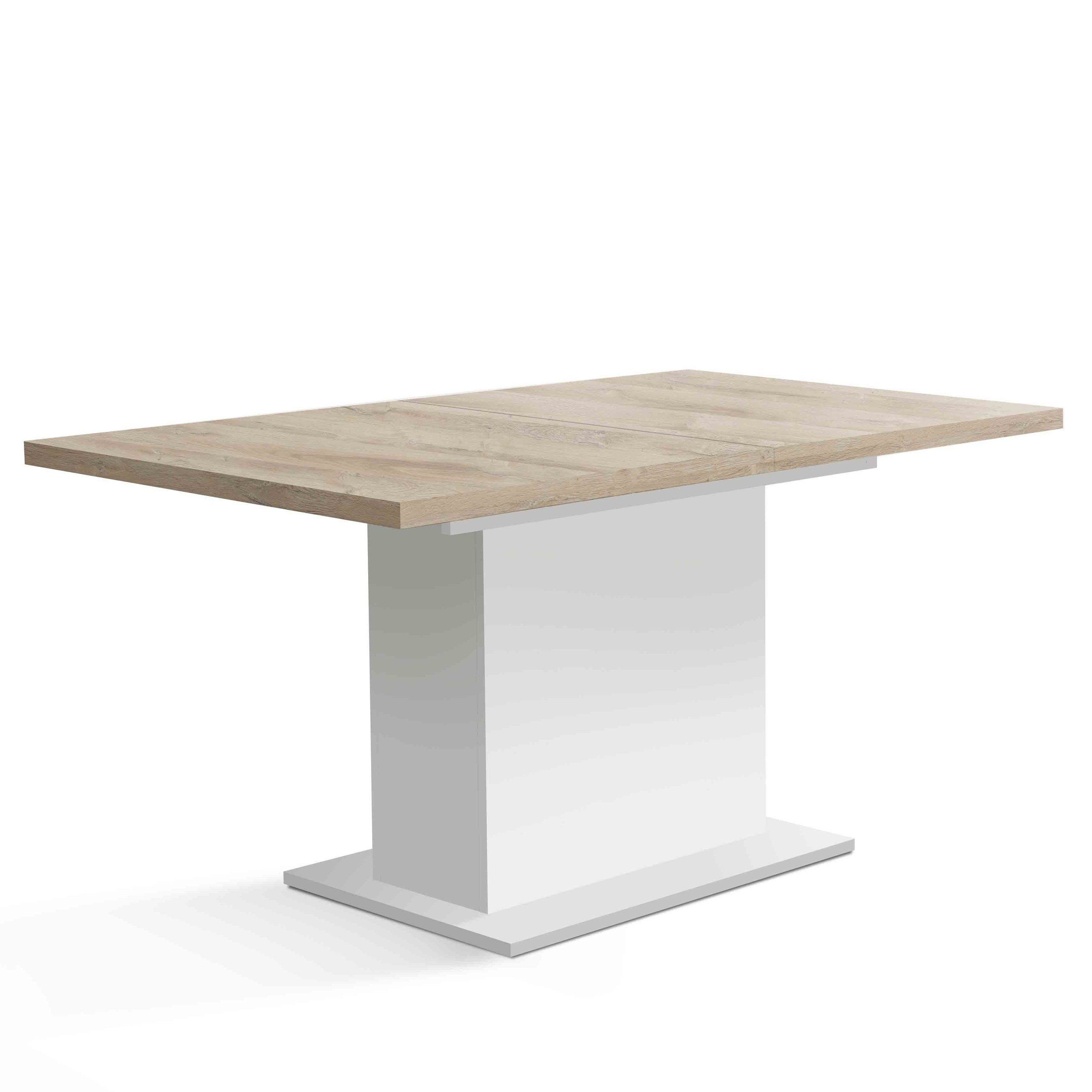und Bianco Modern Newroom Matt Akil, Ausziehbar Esstisch Esszi... Esstisch Weiß Tisch Eiche