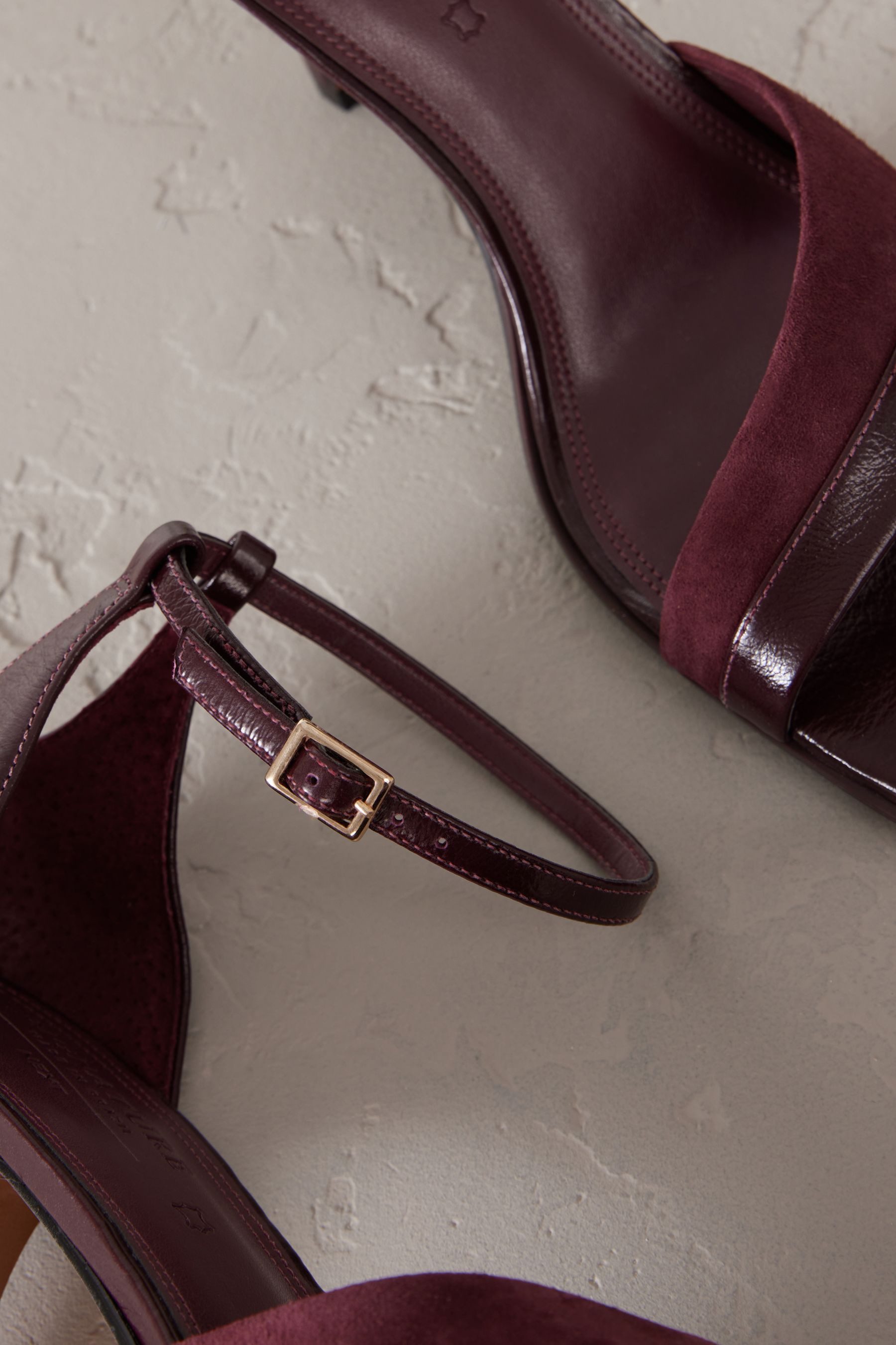 Next Signature Premium-Sandalen aus Leder/Veloursleder High-Heel-Sandalette günstig online kaufen