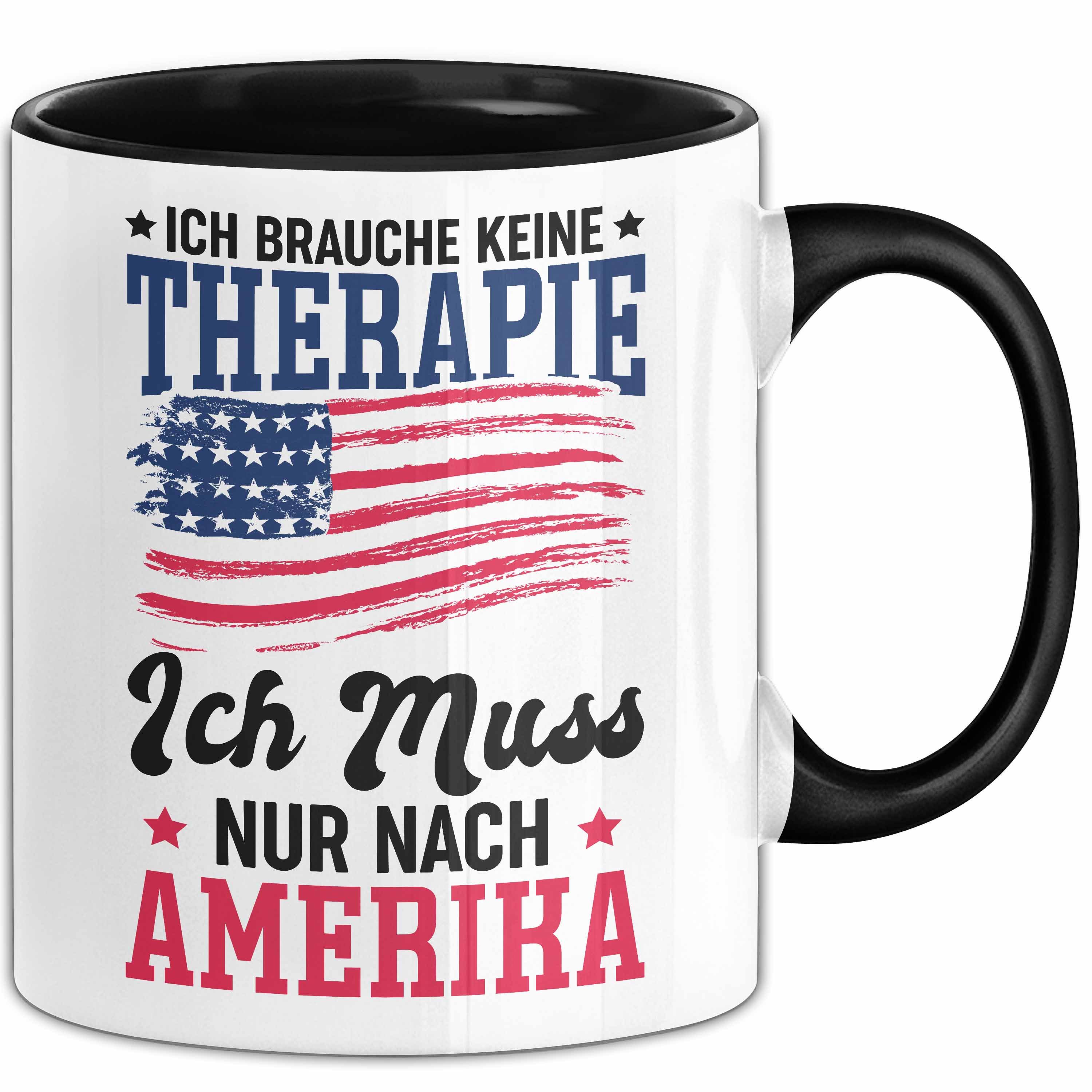Trendation Tasse USA Tasse Geschenk Amerika Geschenkidee Auslandjahr Vereinigte Staaten