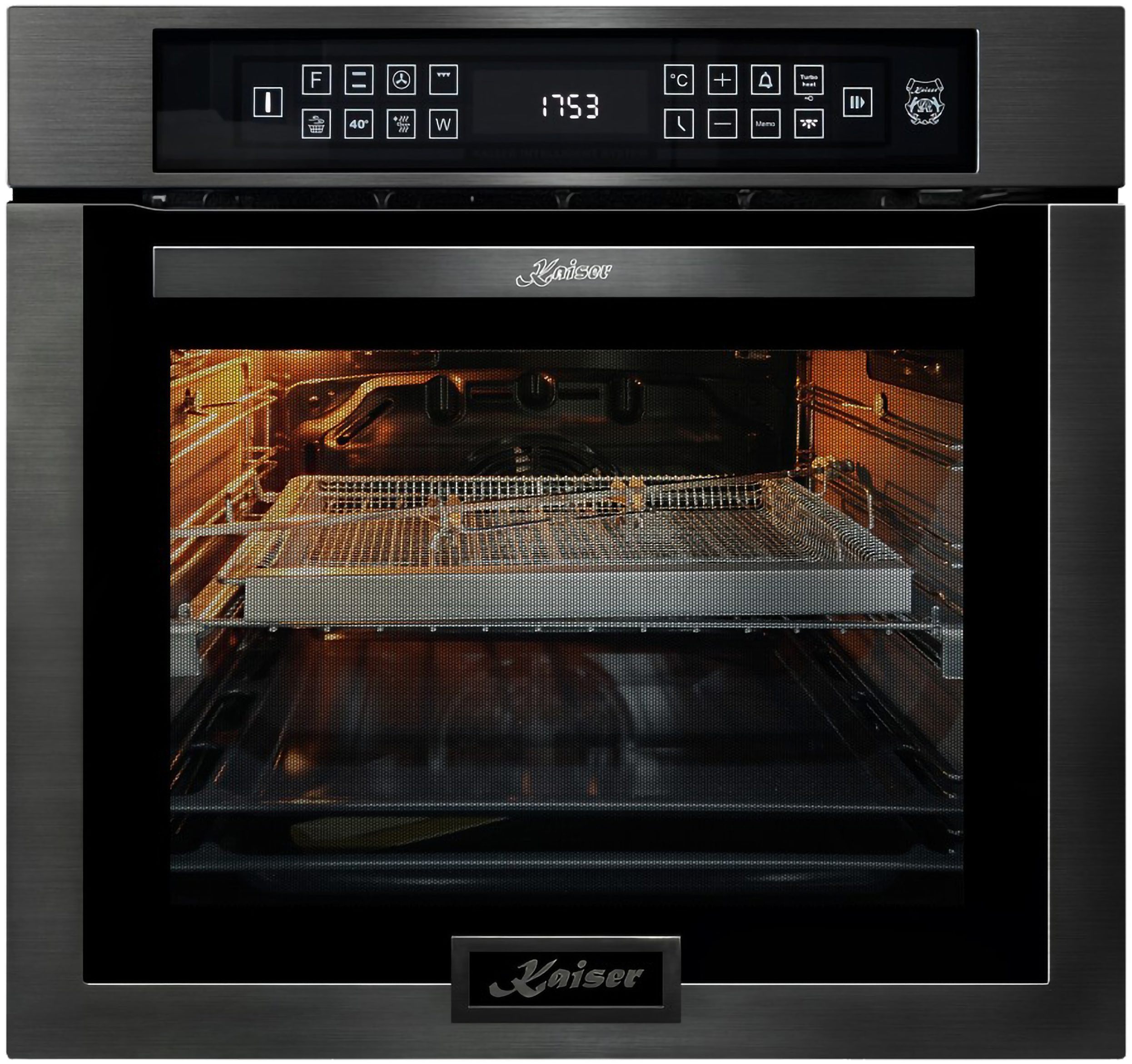 Kaiser Küchengeräte Backofen-Set Einbau Backofen Air Fry 86L mit Temperatursonde • Induktionskochfeld 60 cm 2 Flexzonen Power Booster Scratch Guard • Autark Herd Set EH 6306 N RS+KCT 6110 FI, mit 1-fach-Teleskopauszug, Katalytische Selbstreinigung, Easy Clean Emaille, Air Fry, XXL 86 L, Thermosonde, Katalytische Selbstreinigung