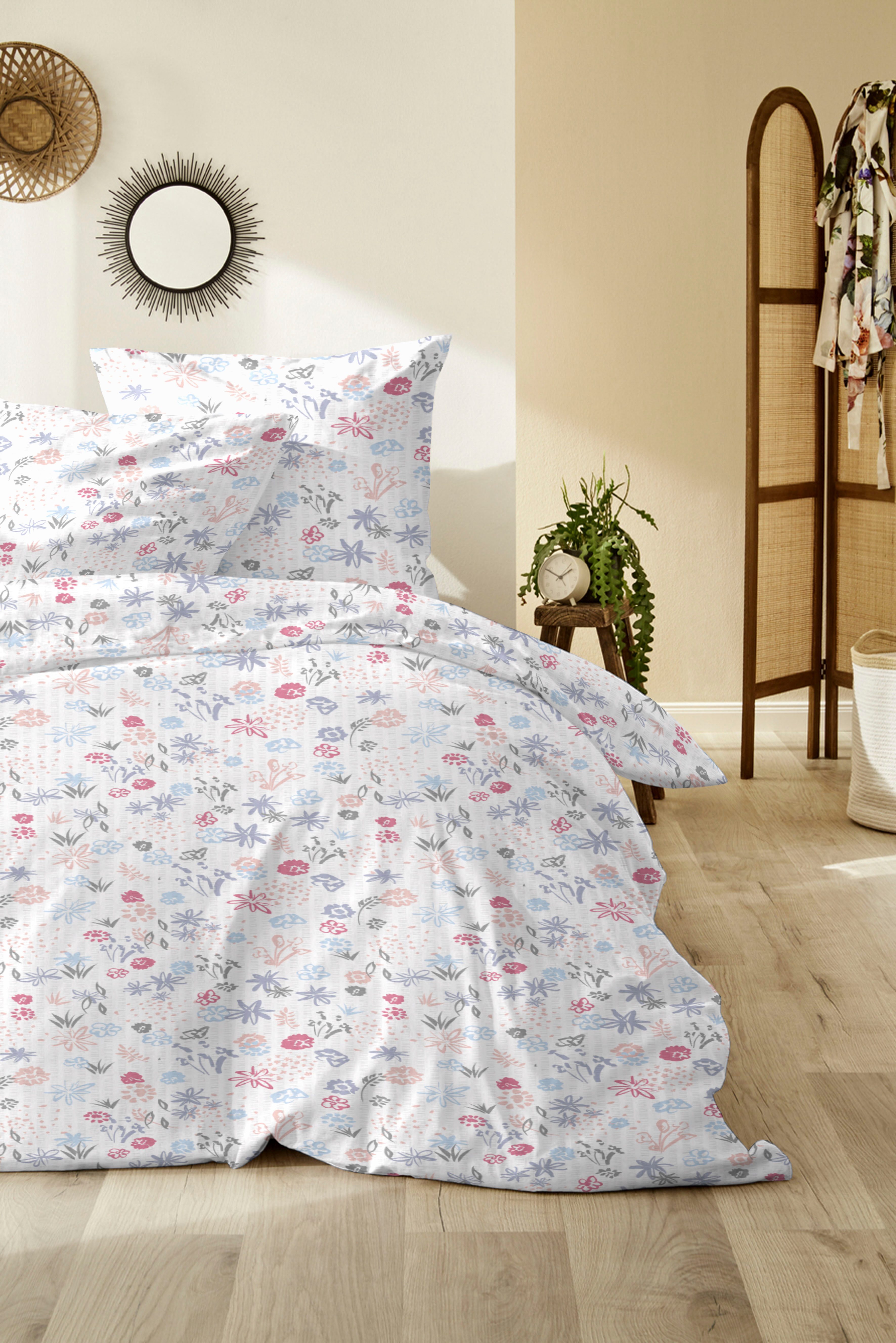 Primera Bettwäsche Primera Soft-Seersucker-Bettwäsche Blümchen, Seersucker, günstig online kaufen