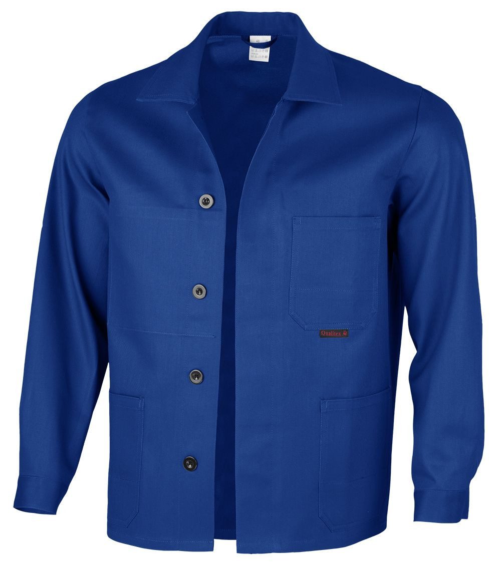 Qualitex Workwear Arbeitsjacke lange classical Werkstattjacke - BW 270 g - aus reiner Baumwolle (1-St) klassische Langjacke mit 5 Taschen - Strapazierfähig - Waschbar