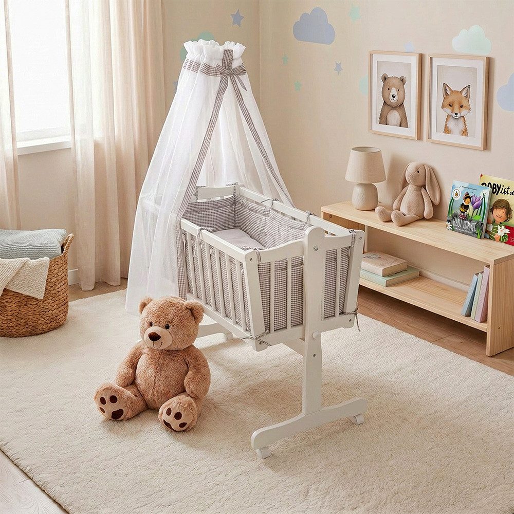VitaliSpa® Babybett, Weiß, 40x90 mit Rollen, 1-tlg.