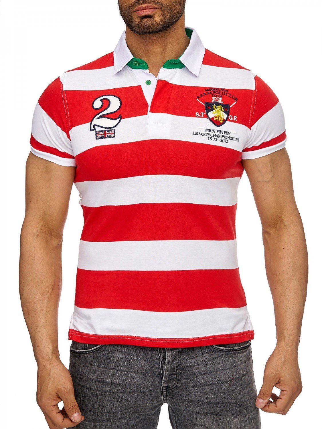 Egomaxx Poloshirt Polo Kragen Gestreift H1851 günstig online kaufen