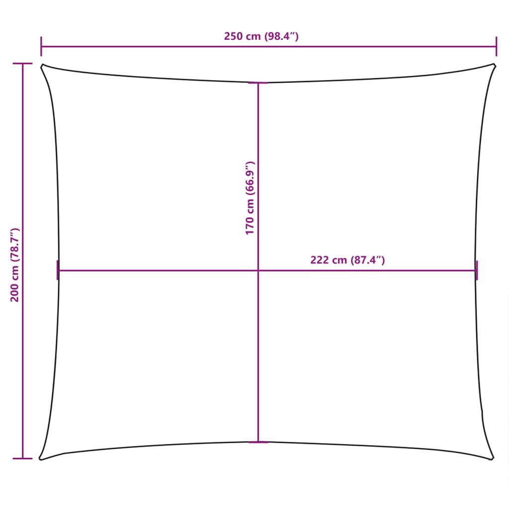 vidaXL Sonnensegel Sonnensegel Oxford-Gewebe Rechteckig 2x2,5 m Braun, (1-tlg)