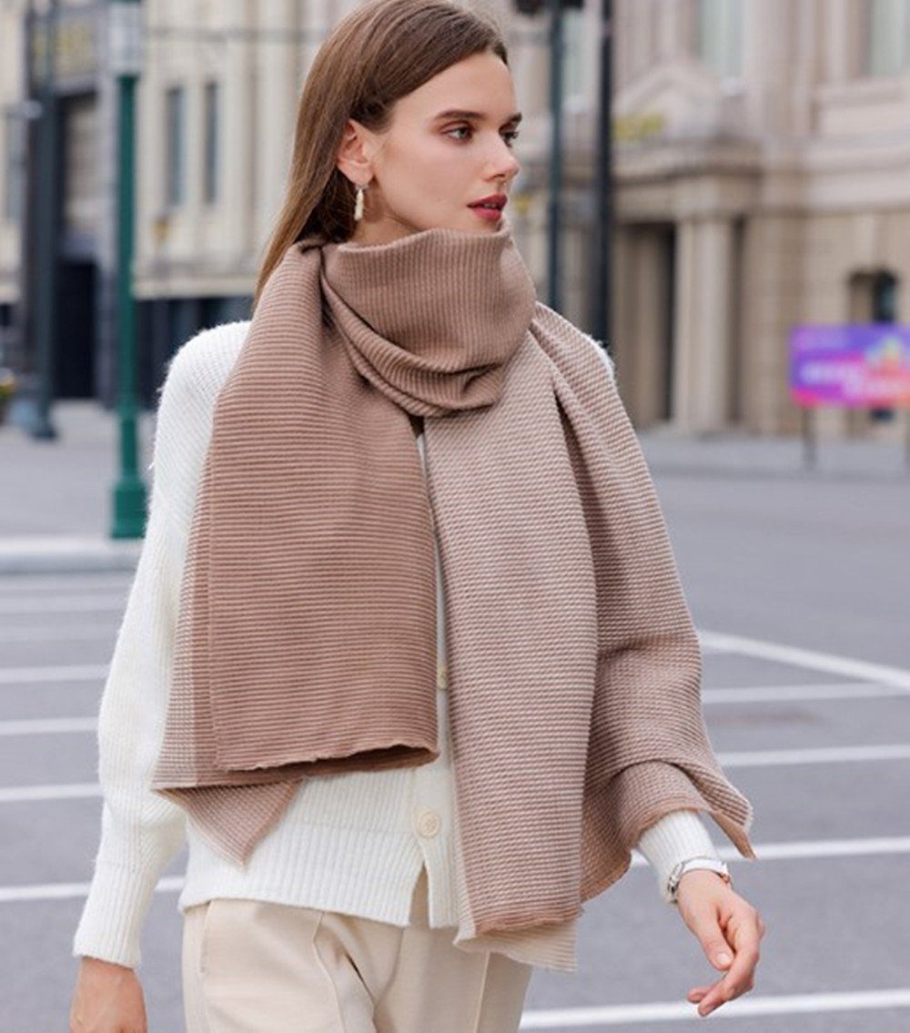 XDeer Modeschal Damen Schal,XL Winter für Geschenk brown Linie,Damen Qualität, Schal zweiseitige Poncho Farben in verschiedenen Frauen feine Halstuch