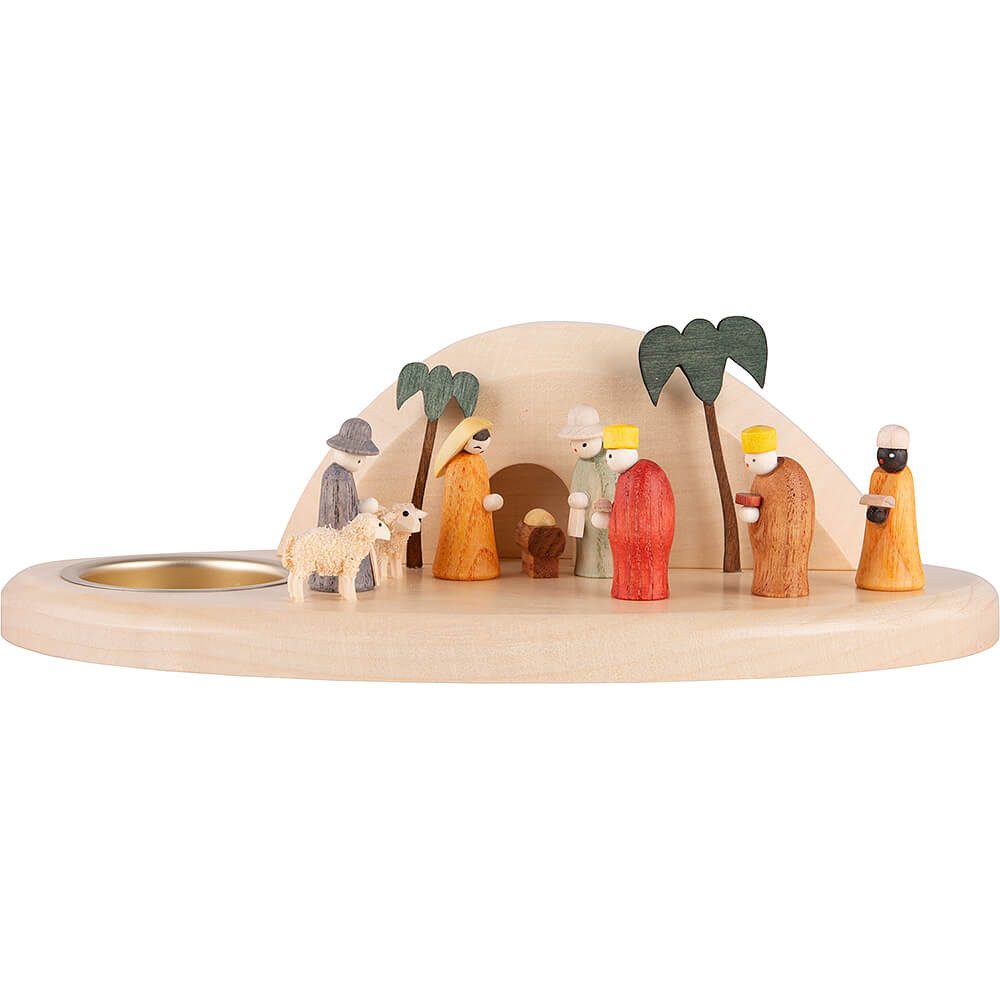 Seiffener Kunsthandwerk Theo Lorenz Schwibbogen Kerzenhalter Krippe Felsengrotte (6cm) von Theo Lorenz Kunsthandwerk
