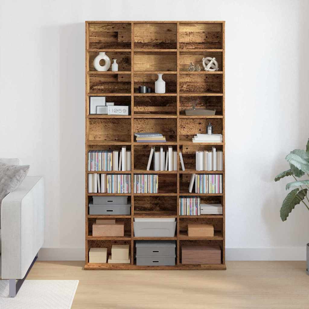 vidaXL CD-Regal CD-Schrank mit Regal Altholz 101 x 23 x 177,5 cm Holzwerkstoff, 1-tlg.