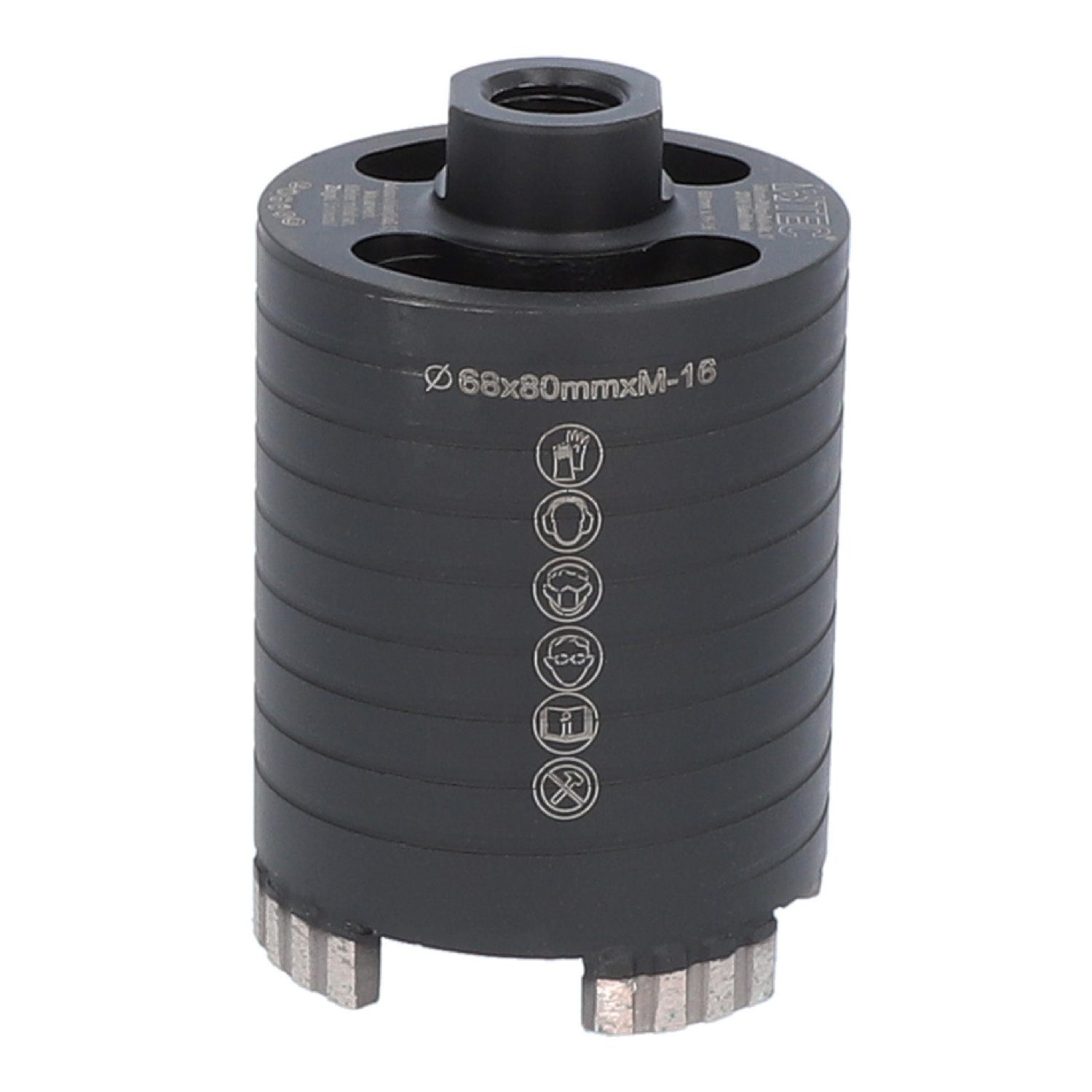BTEC Diamanttrockenbohrer Diamant Dosensenker M16-Aufnahme 80mm 68mm,4 Segmente Absaugöffnungen, Ø 68 mm