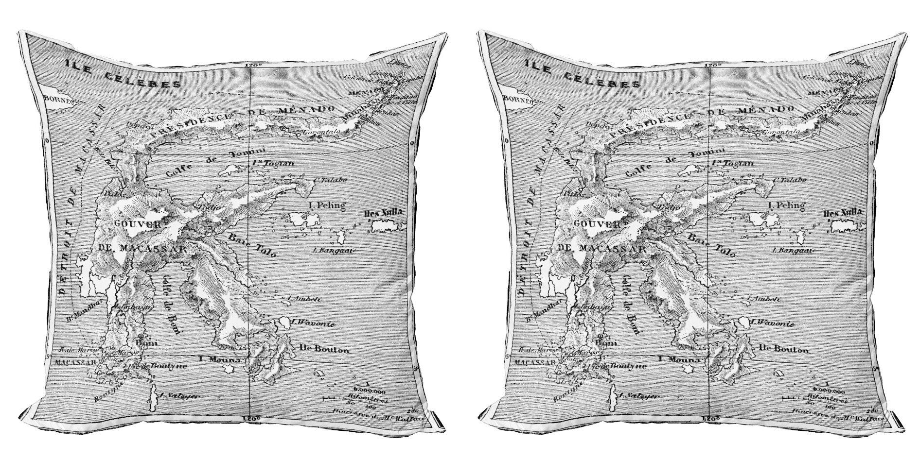 Accent Abakuhaus Kissenbezüge Doppelseitiger Schwarz-Weiss Modern (2 Karte Insel Digitaldruck, Stück), Französisch