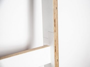 kommod Handtuchleiter ELSA, Handtuchhalter aus Holz – 180 x 44 x 5 cm – Furnierholz Multiplex weiß