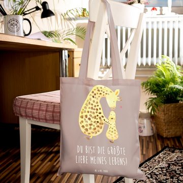 Mr. & Mrs. Panda Tragetasche Giraffe Kind - Braun Pastell - Geschenk, Mutter, Lieblingsmensch, Beu (1-tlg), Modisches Design
