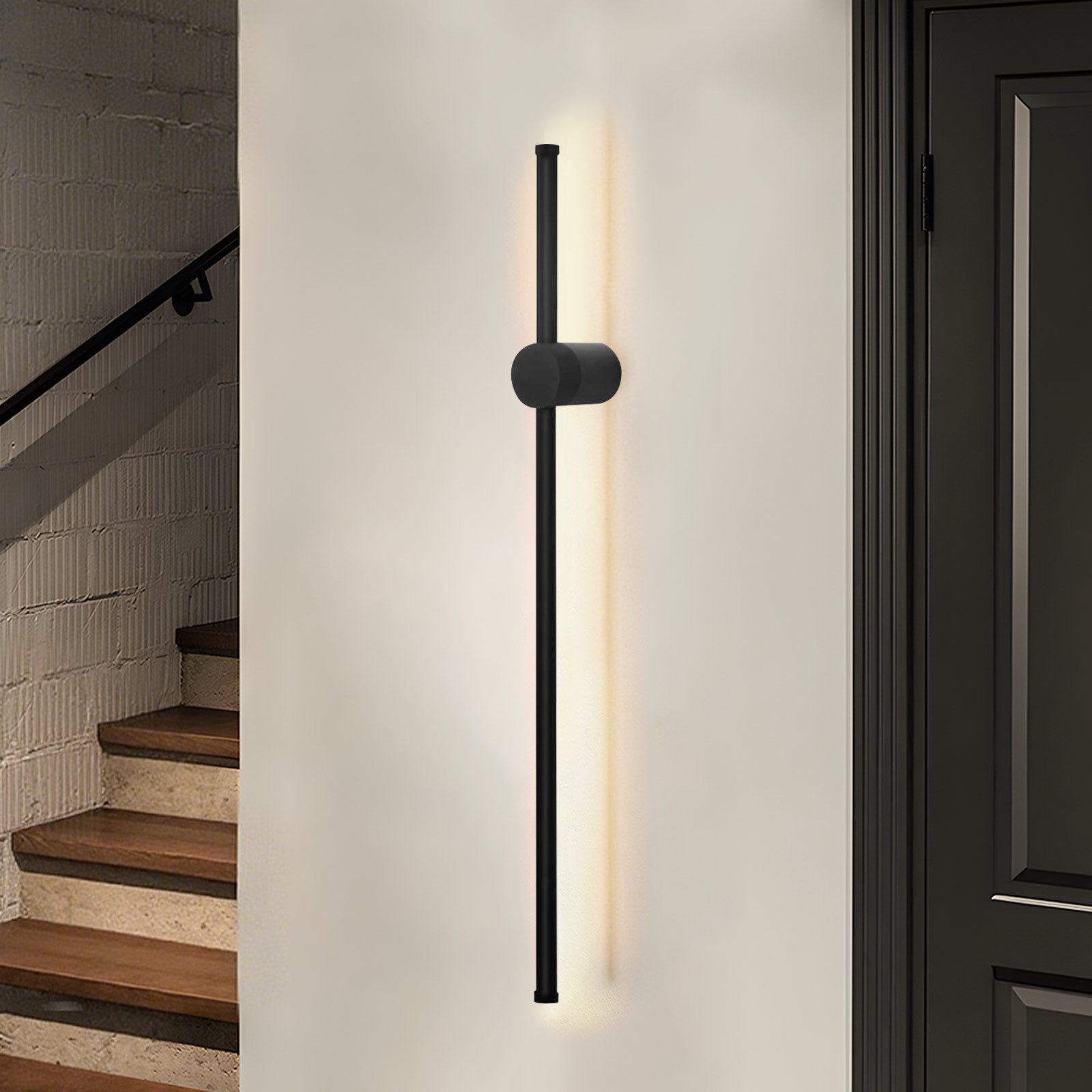 Nettlife LED Wandleuchte 60CM Schwarz Modern Flurlampe Schwenkbar 90°, Schw günstig online kaufen