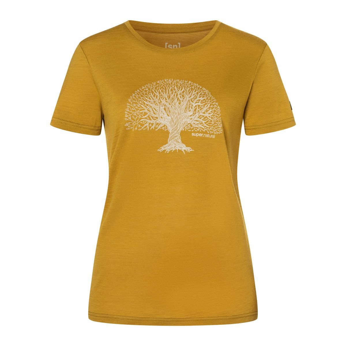 SUPER.NATURAL Kurzarmshirt W Tree OF Knowledge Tee Stilvolles Damen T-Shirt aus Merinowolle mit 'Tree of Knowledge'