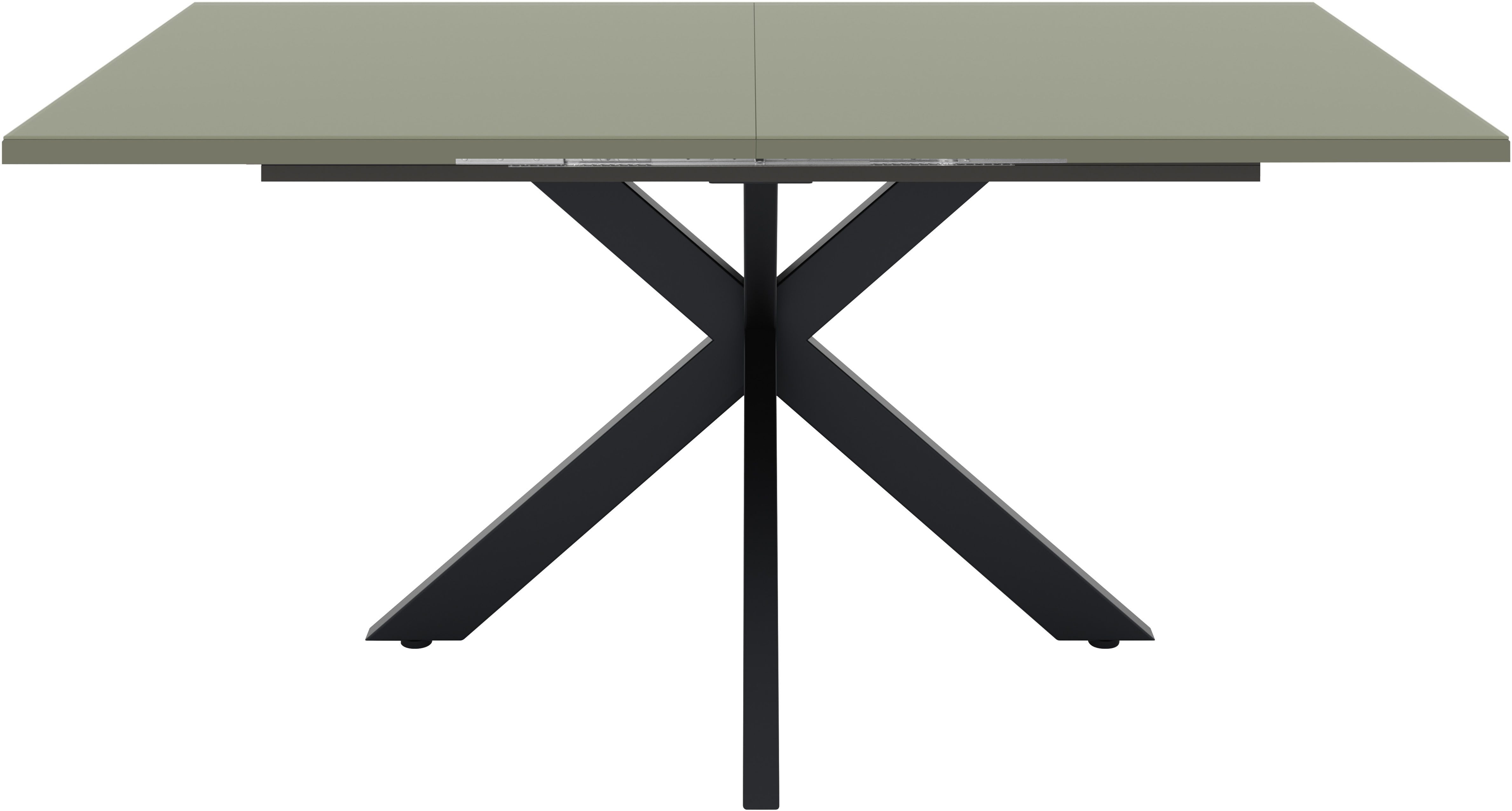 Mäusbacher Esstisch Vitrum, Esstisch ausziehbar auf 210 cm, eckige Tischform, Gestell Sternform