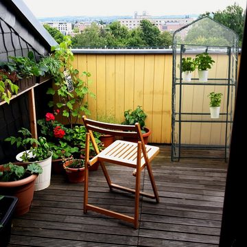 relaxdays Foliengewächshaus Gewächshaus für Balkon mit 3 Ebenen