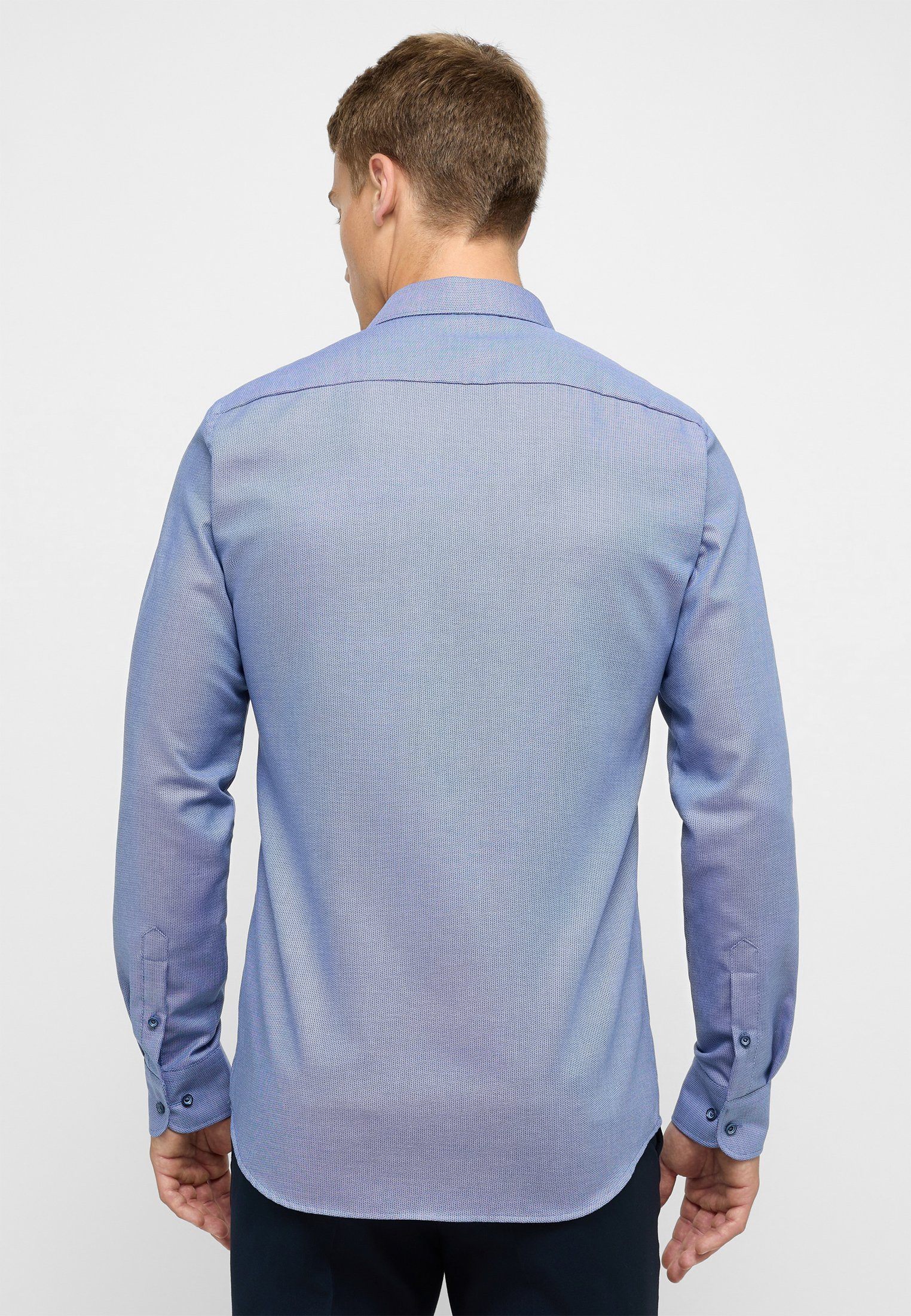 SLIM FIT blau Langarmhemd Eterna