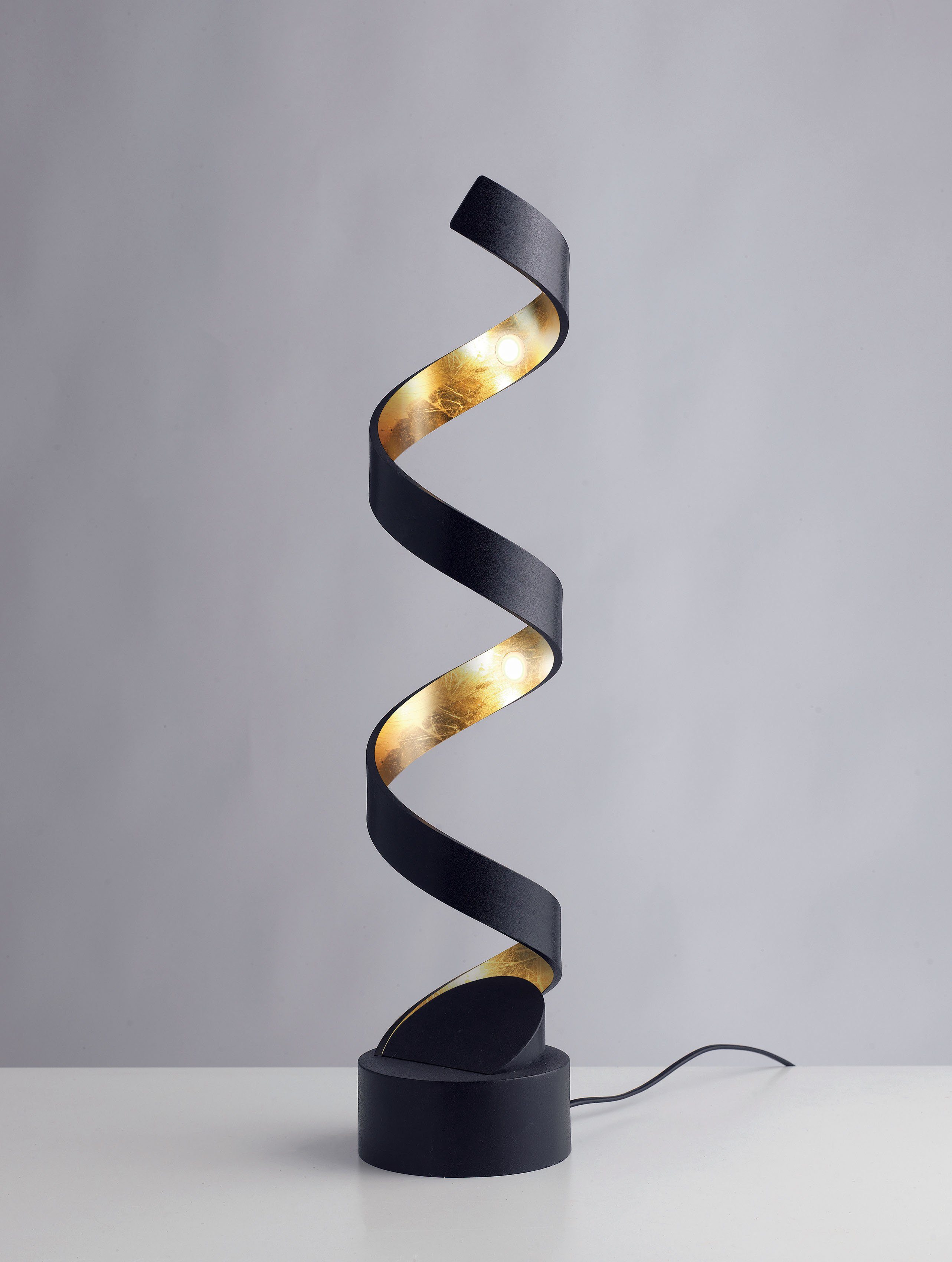 LUCE Design LED Tischleuchte Warmweiß, Blattgold-Effekt fest HELIX, integriert, LED